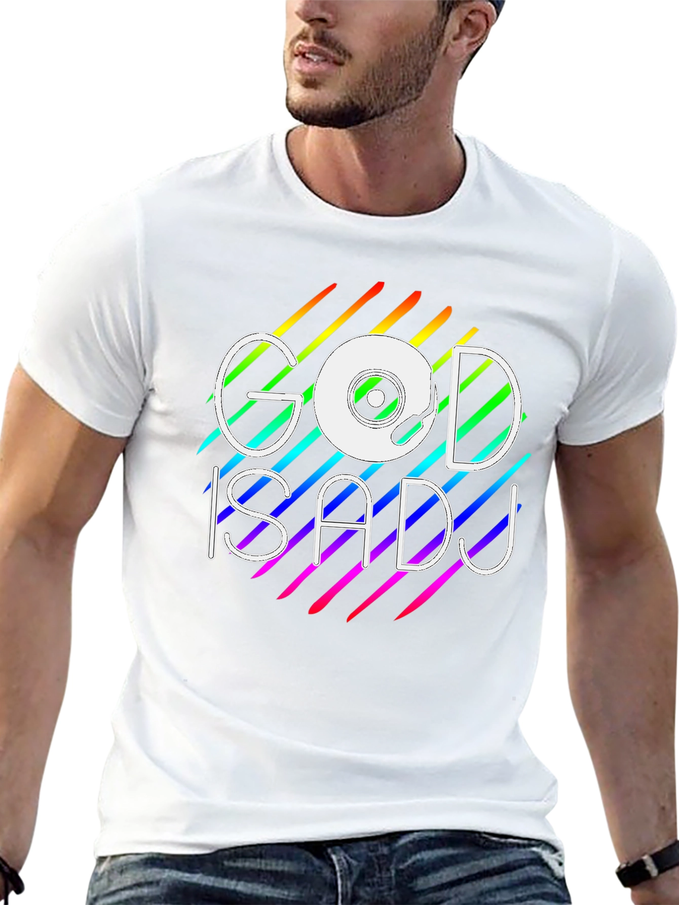 God is a DJ Rainbow Graphic Tee