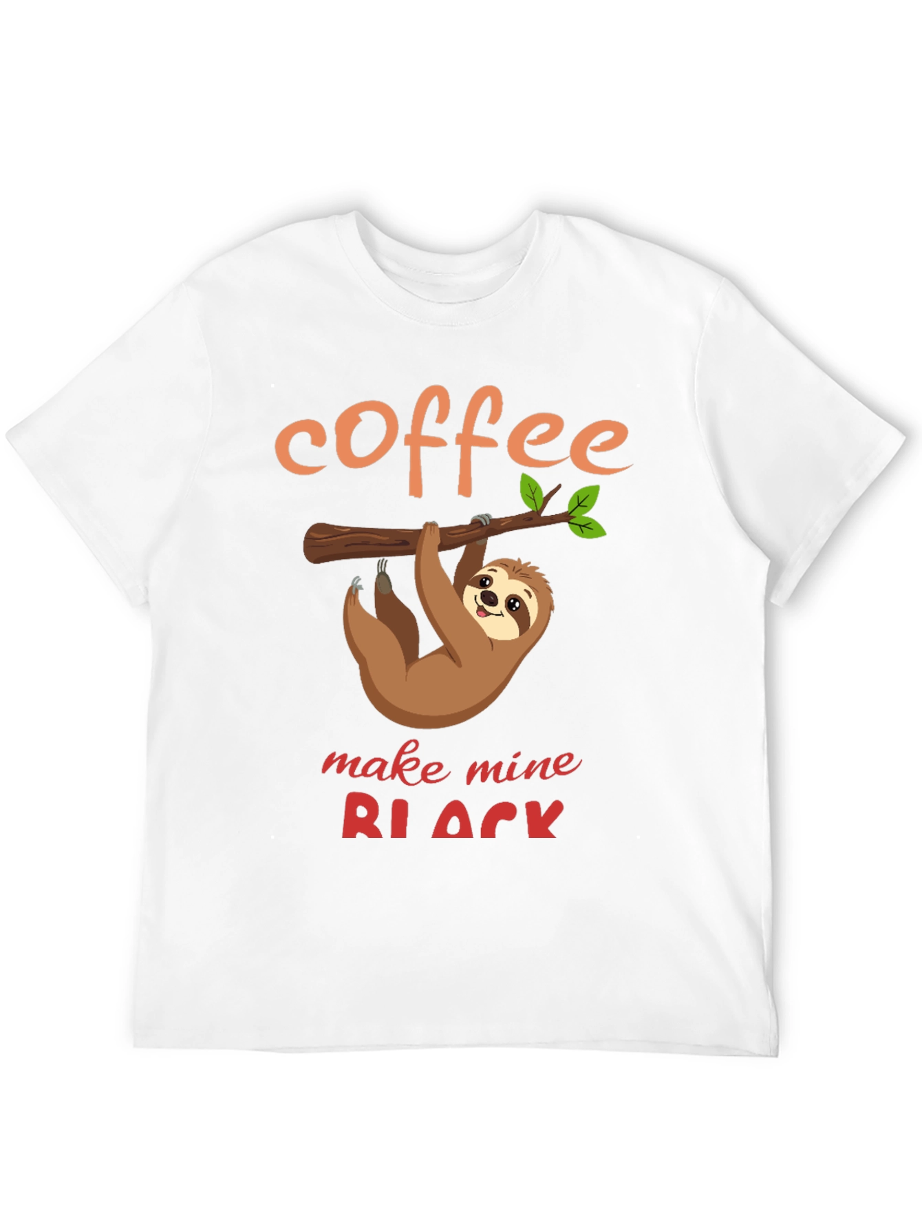 Coffee Sloth T-Shirt - Make Mine Black Funny Tee