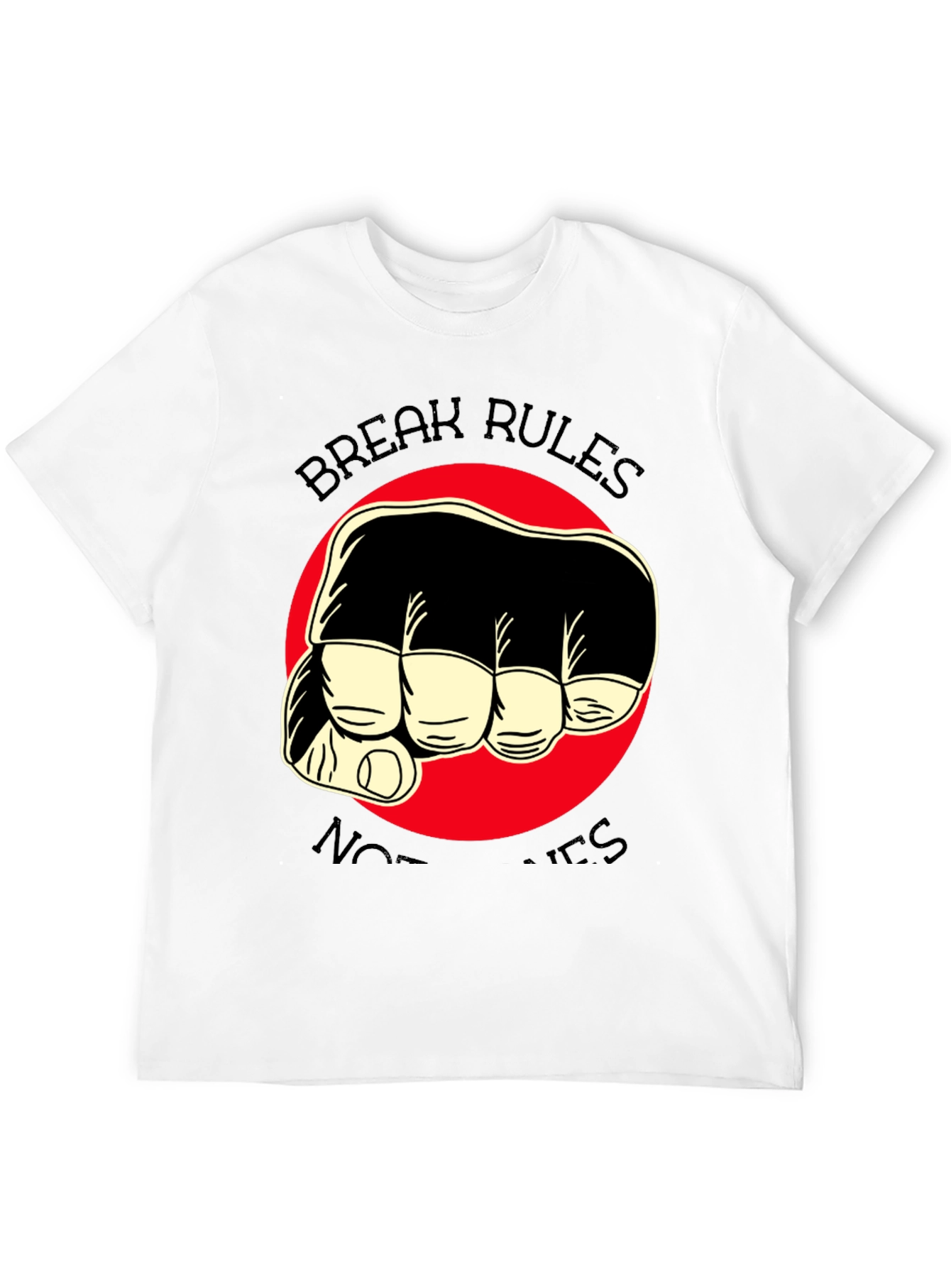 Break Rules Not Hearts Graphic Tee - Black