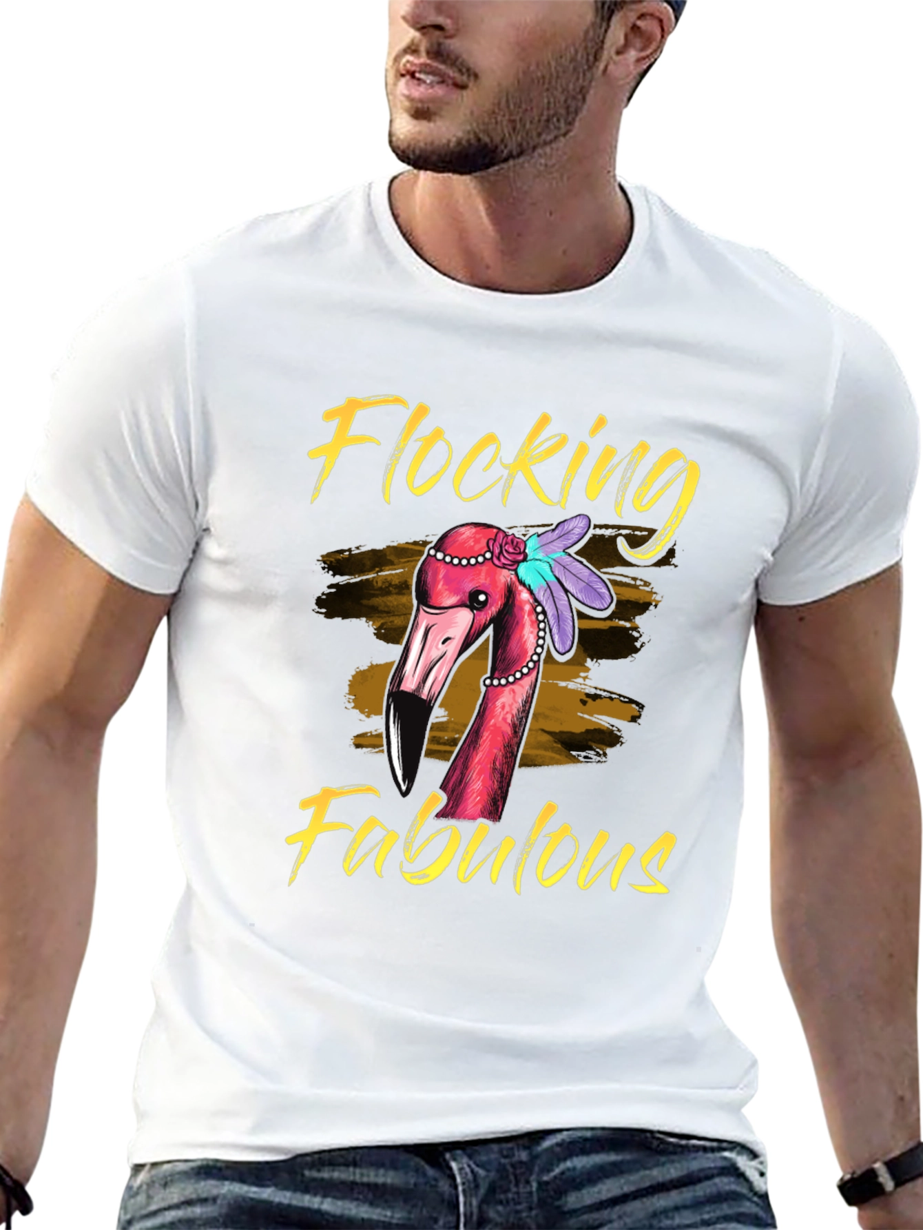 Flocking Fabulous Flamingo Graphic Tee