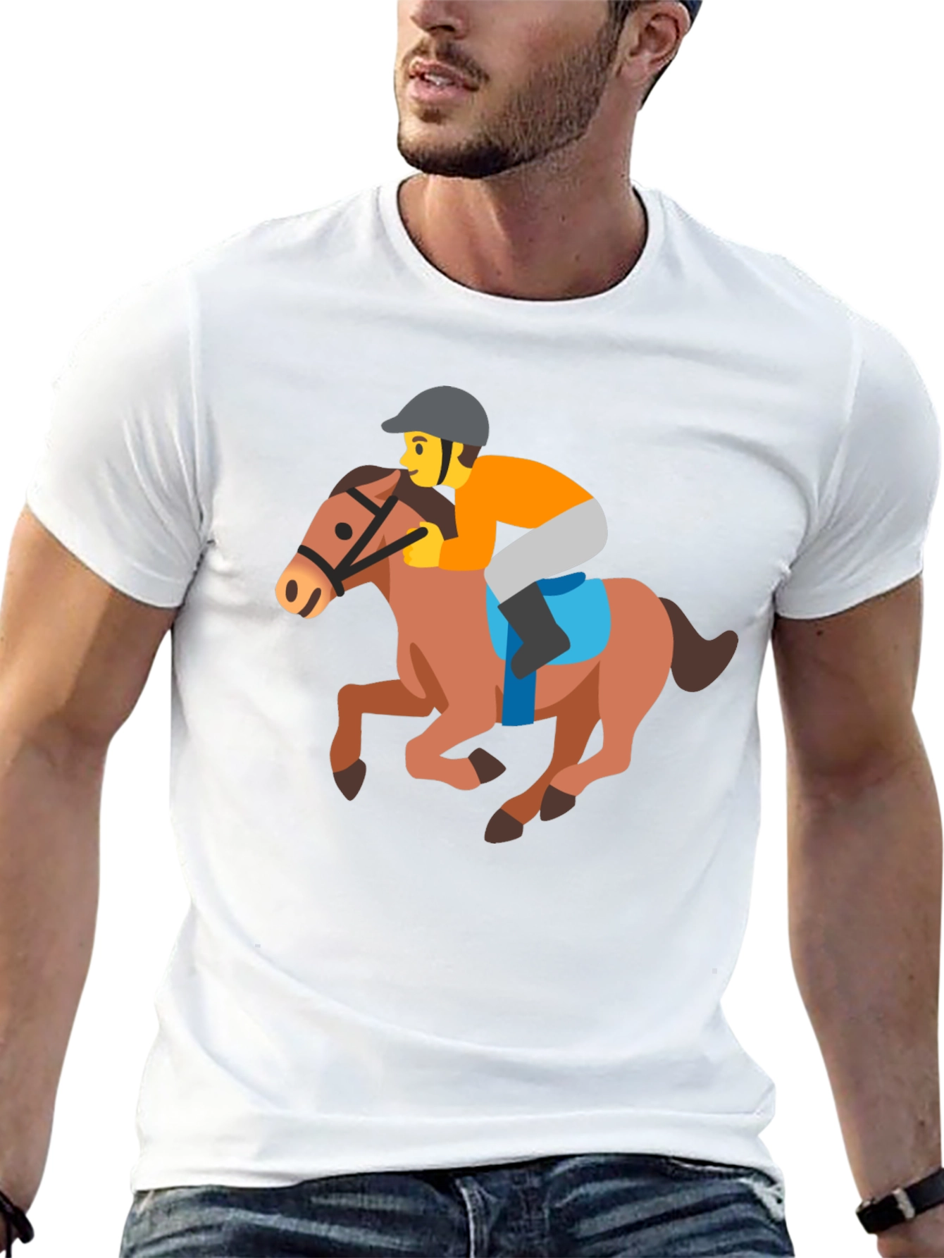 Horse Racing Emoji Tee - Fun Novelty T-Shirt