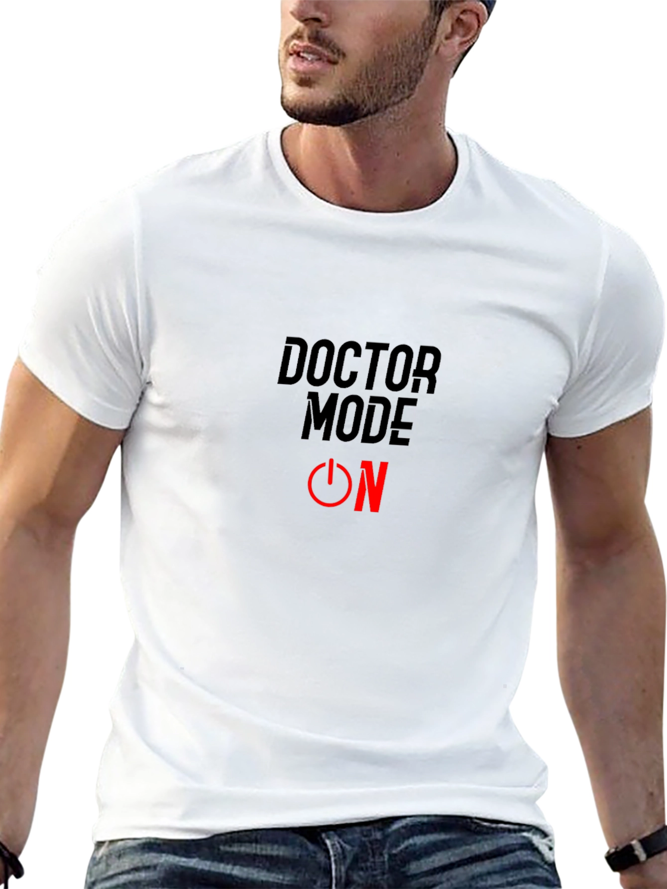 Doctor Mode ON T-Shirt - Black Cotton Blend