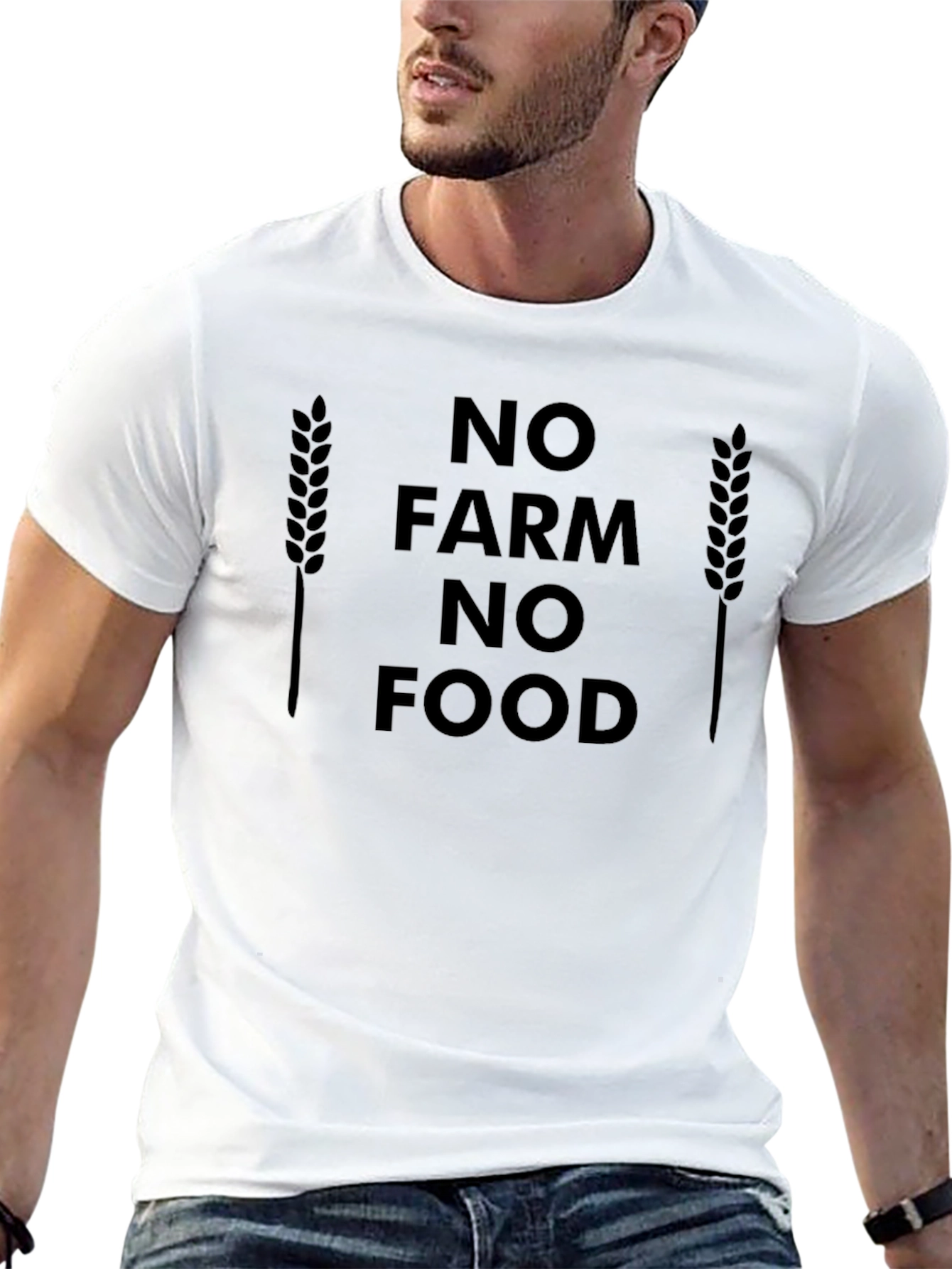 No Farm No Food Graphic T-Shirt