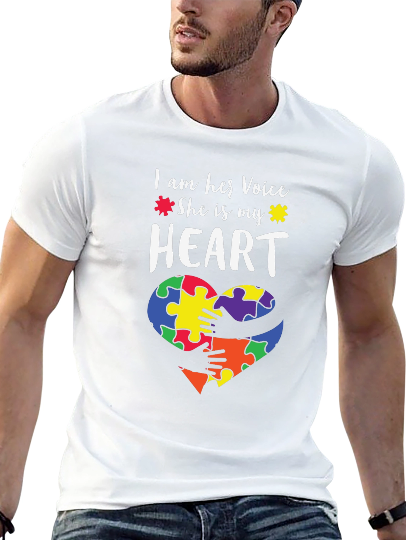 Autism Awareness Heart T-Shirt: I am Her Voice