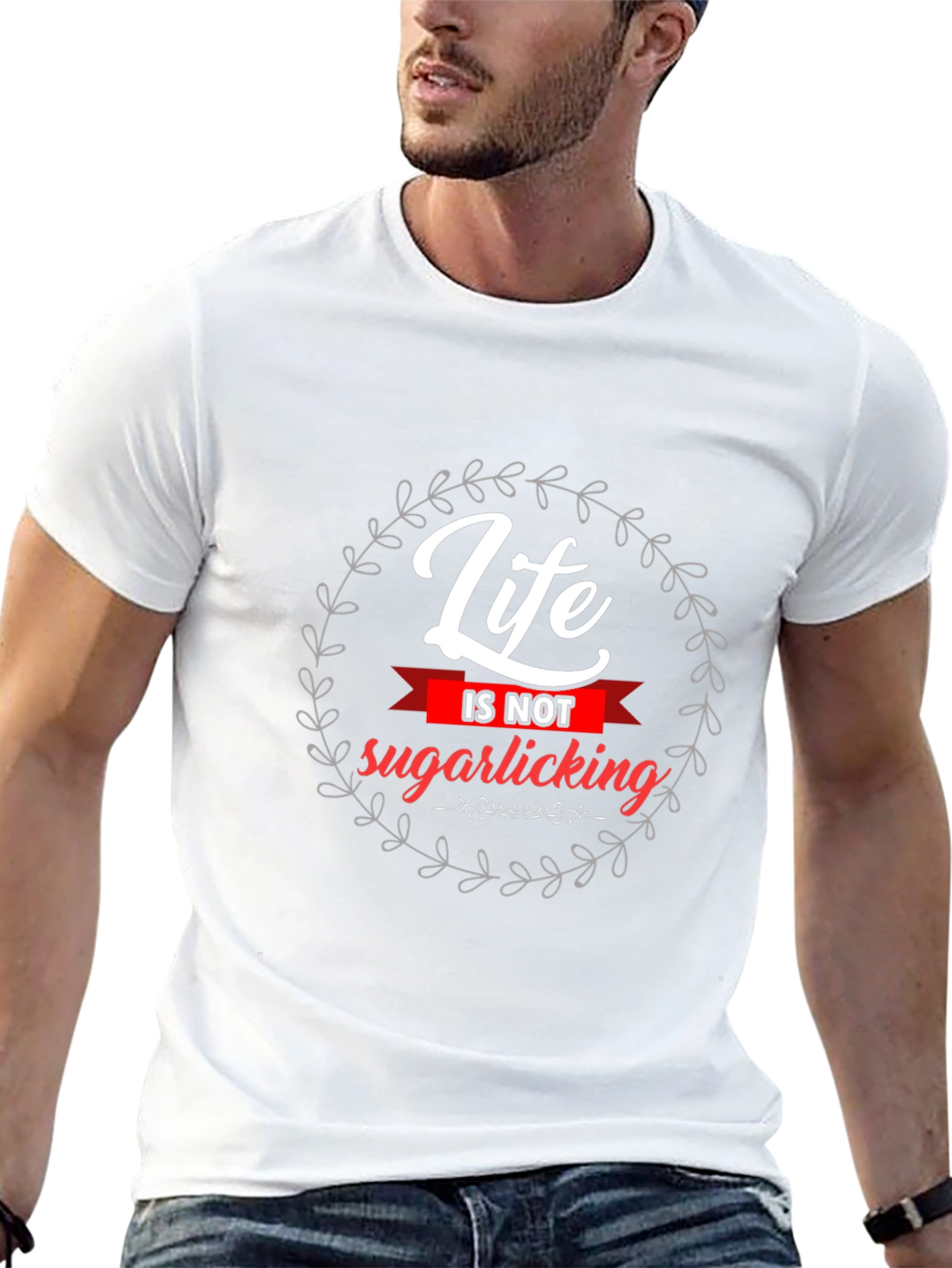 Life Is Not Sugarlicking Black Graphic Tee