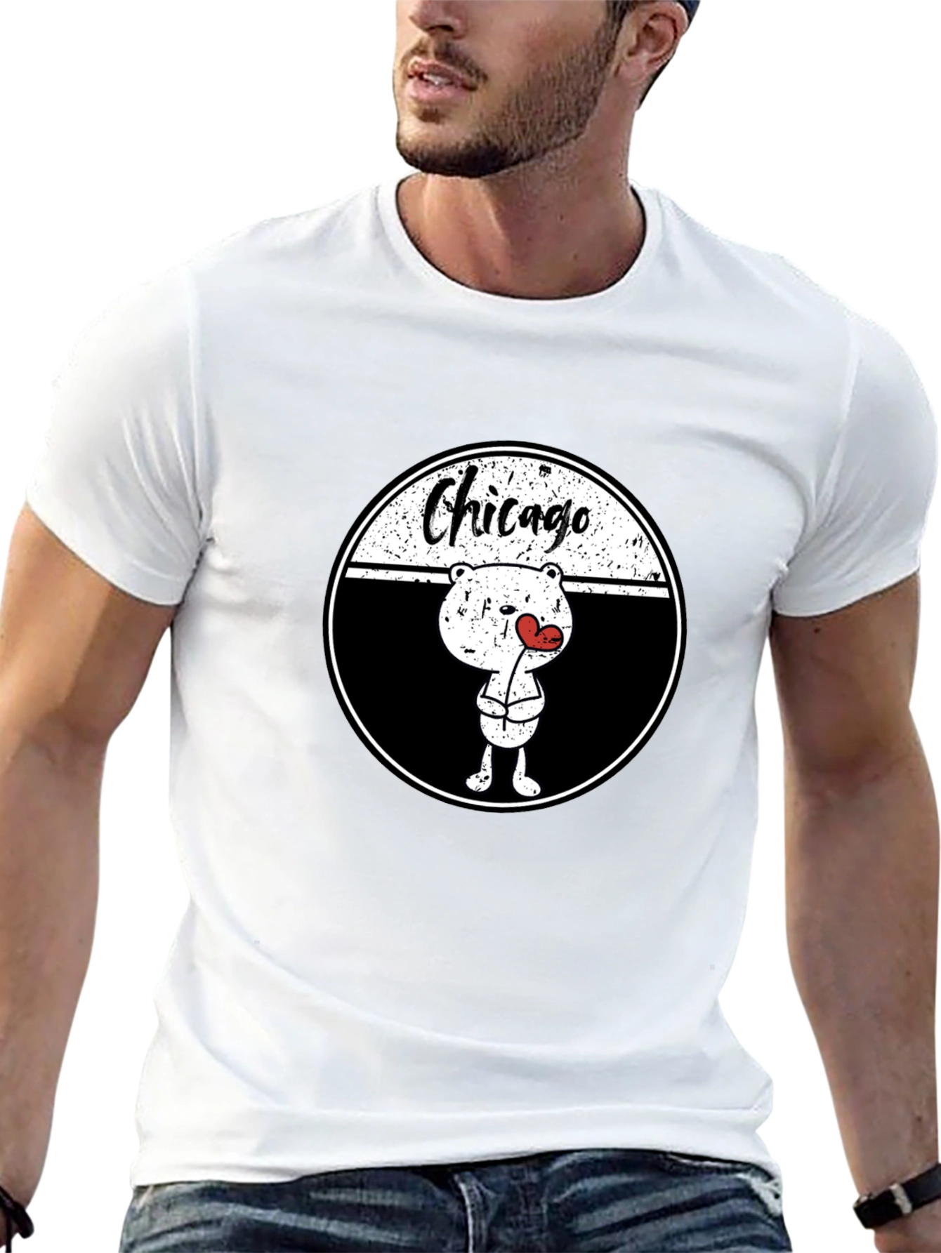 Chicago Bear Love T-Shirt - Trendy Graphic Tee