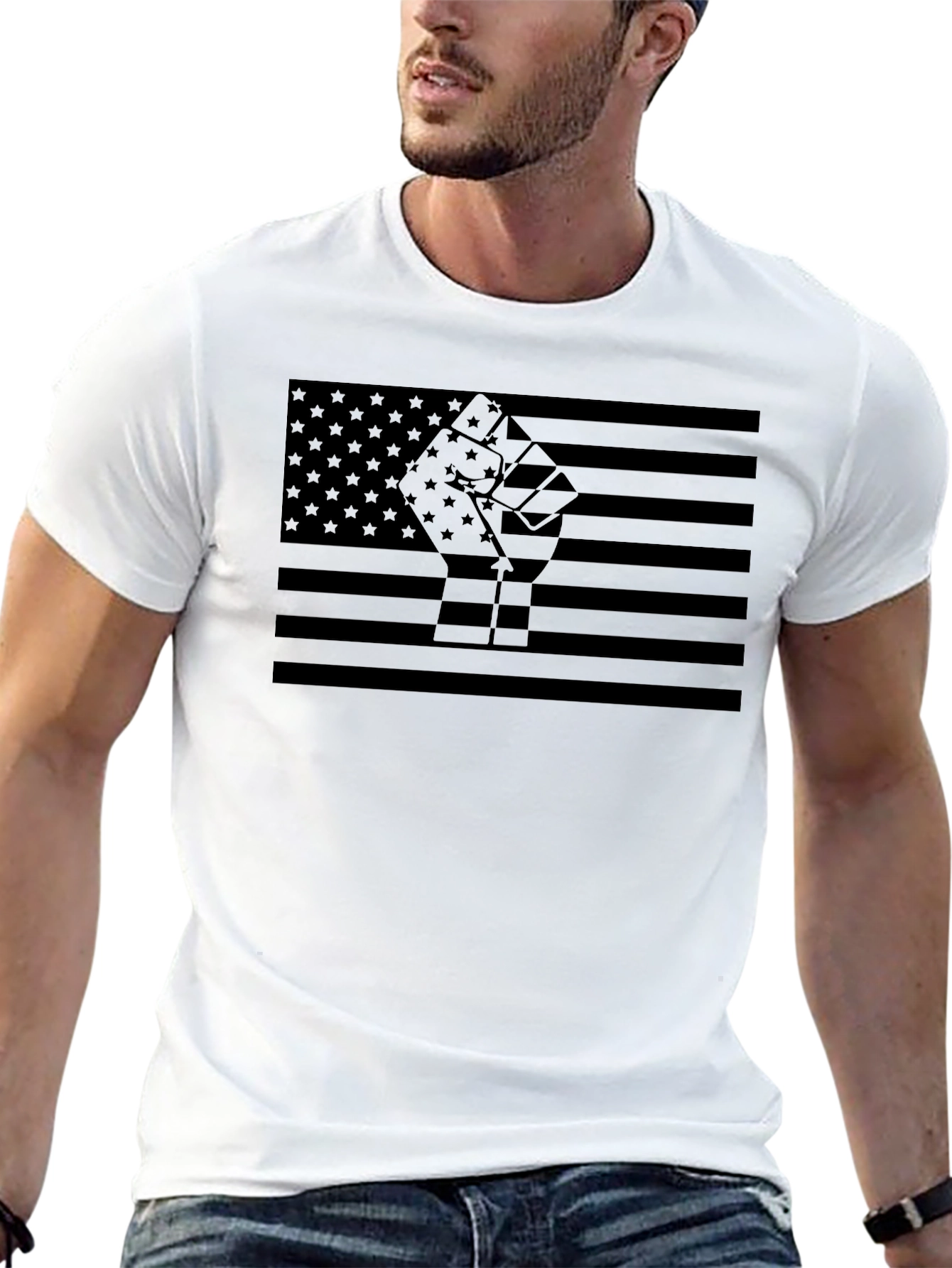 Black Lives Matter American Flag Fist T-Shirt