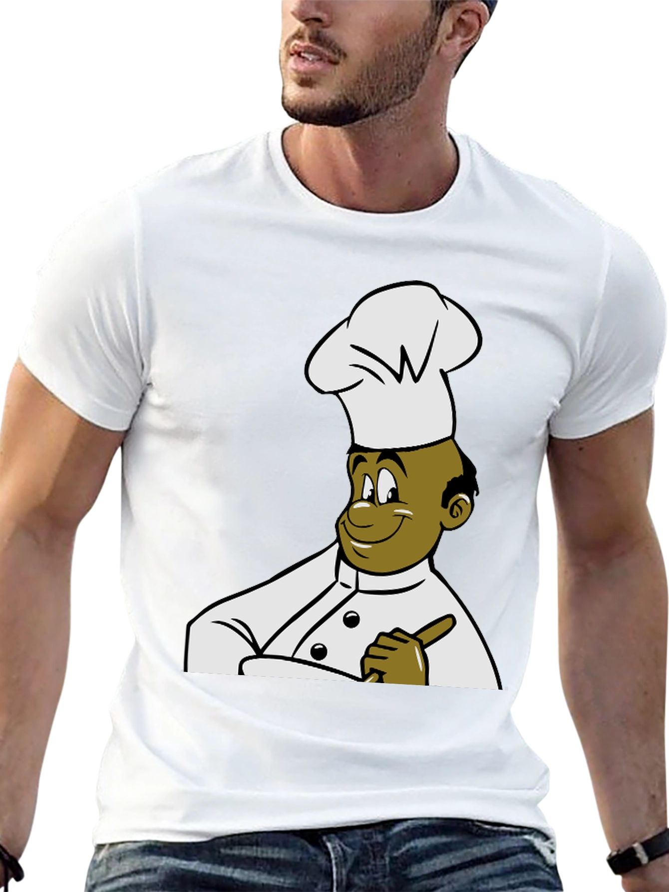 Chef Cartoon T-Shirt - Black Cotton Tee
