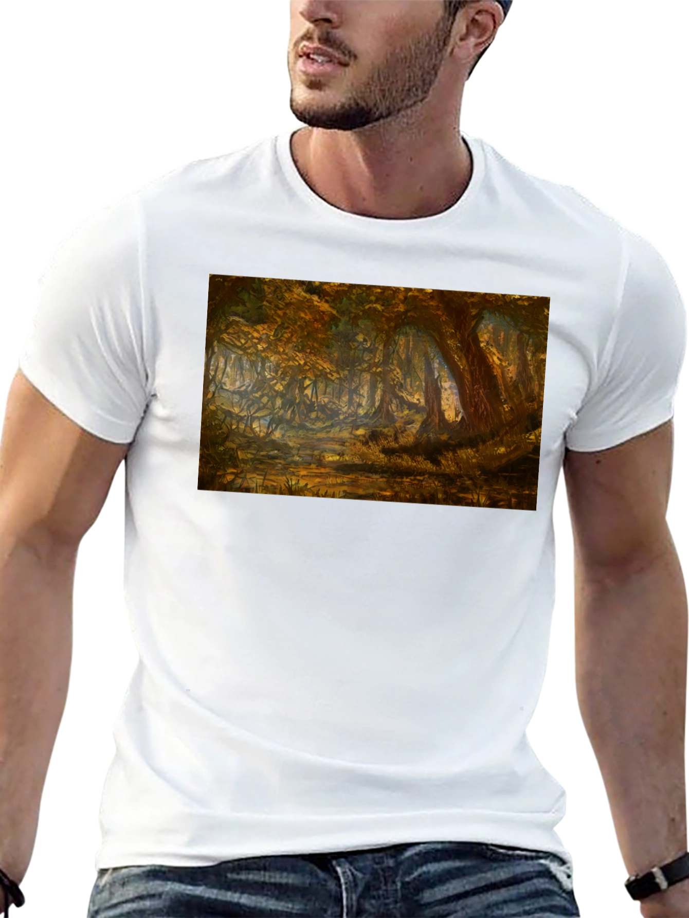 Forest Scene Black T-Shirt