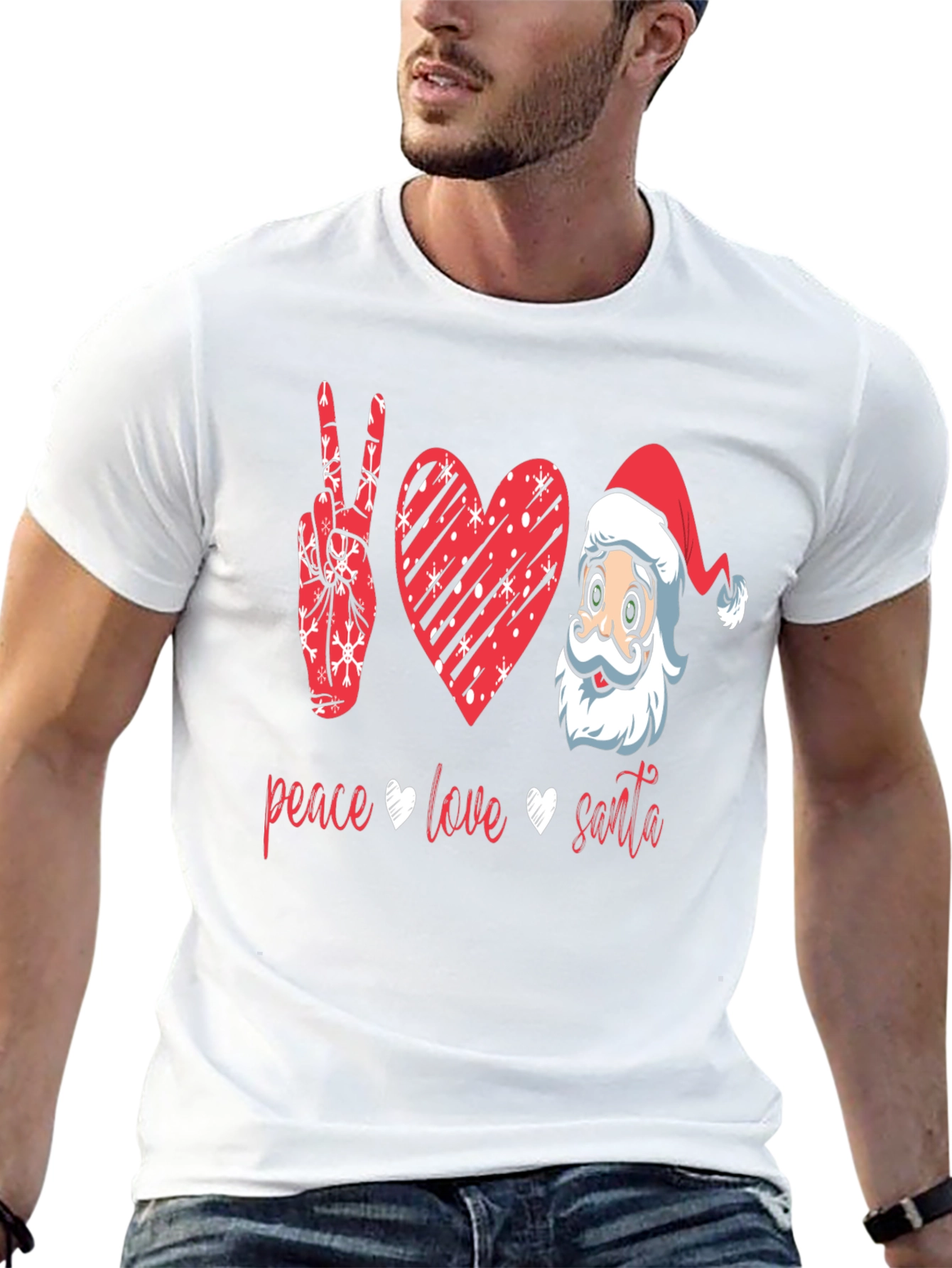 Peace Love Santa Graphic T-Shirt