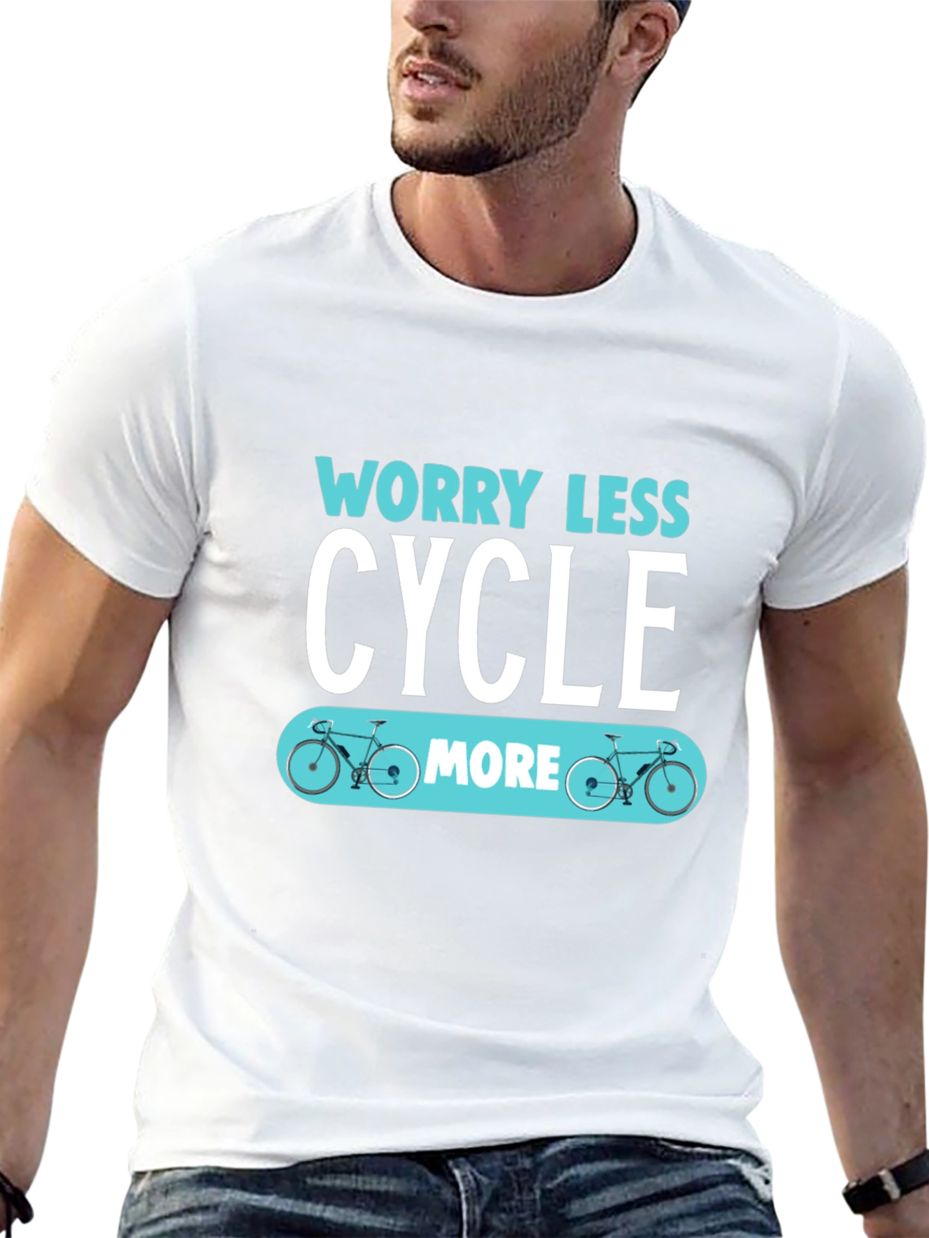 Worry Less Cycle More Graphic T-Shirt