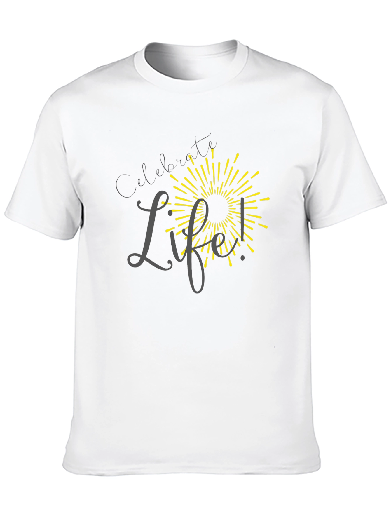Celebrate Life T-Shirt - Black Crew Neck Tee