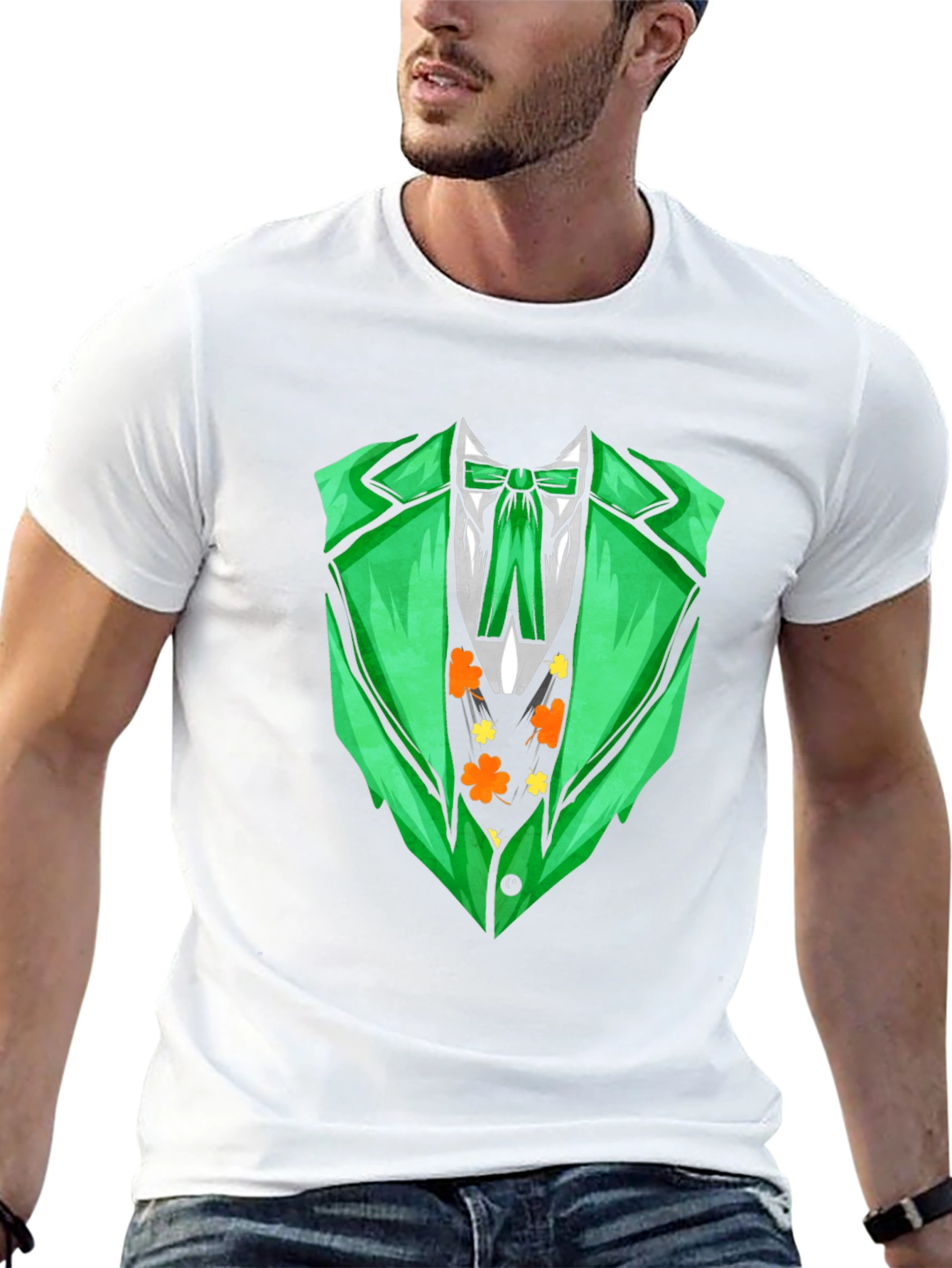 St. Patricks Day Green Suit Print T-Shirt