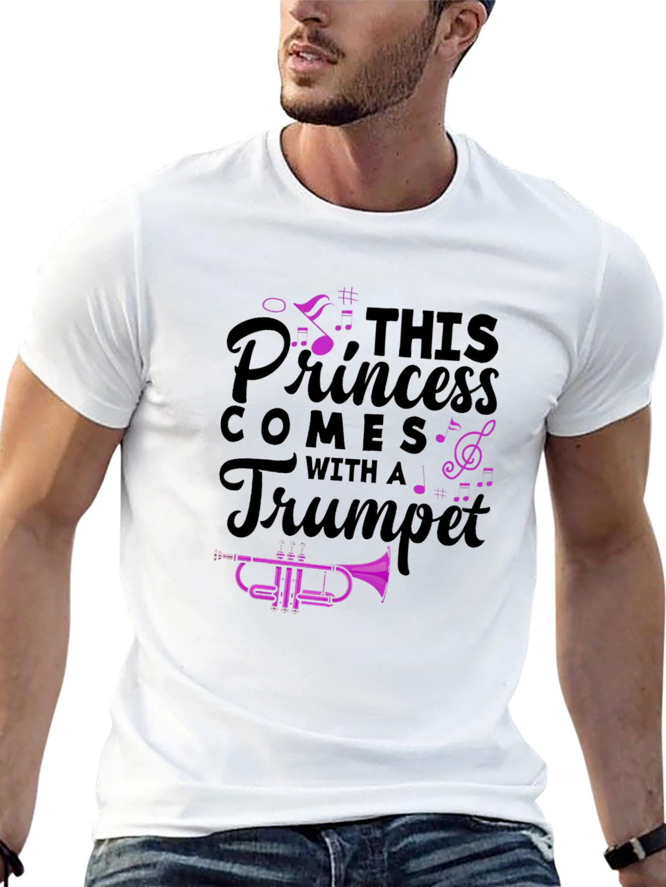 Princess Trumpet Player Black T-Shirt