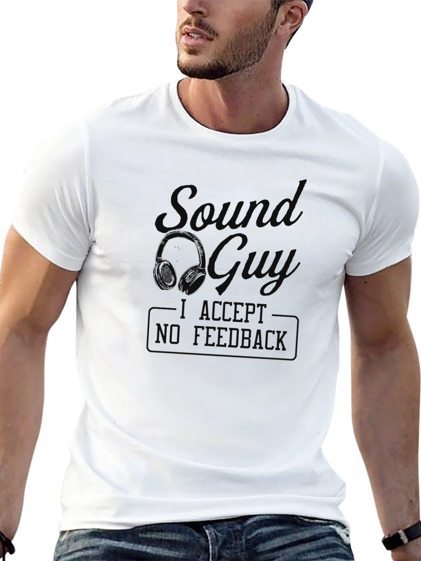 Sound Guy No Feedback Black Graphic Tee