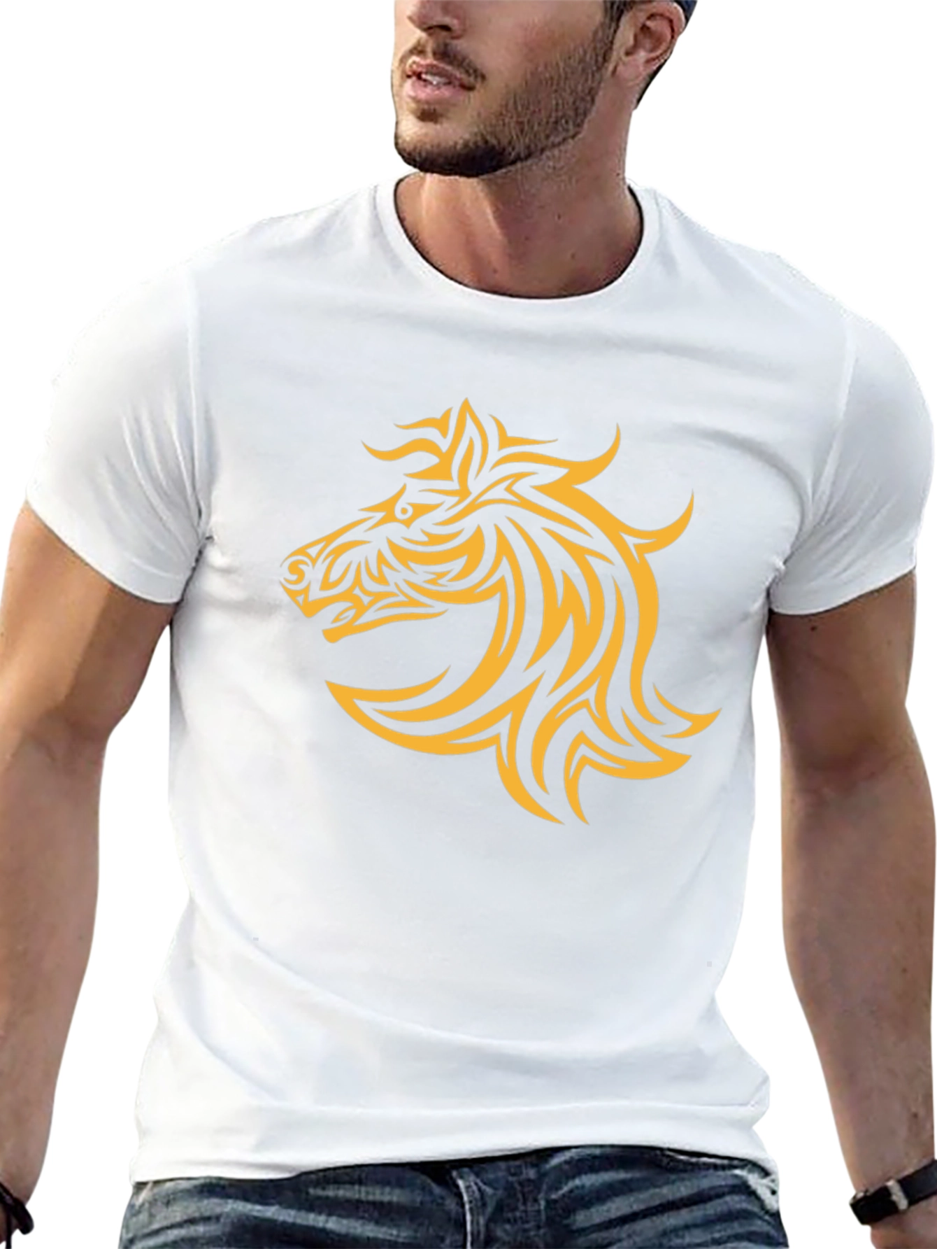 Tribal Horse Graphic Black T-Shirt
