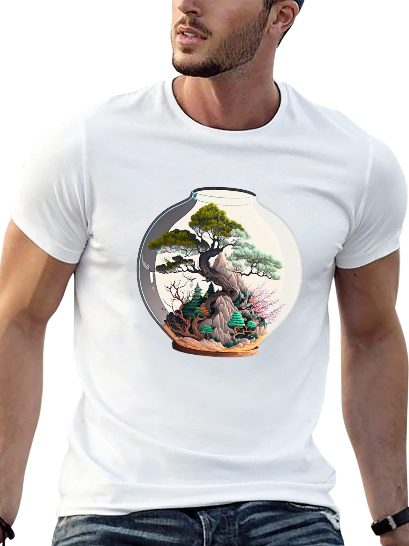 Terrarium Bonsai Tree Black T-Shirt