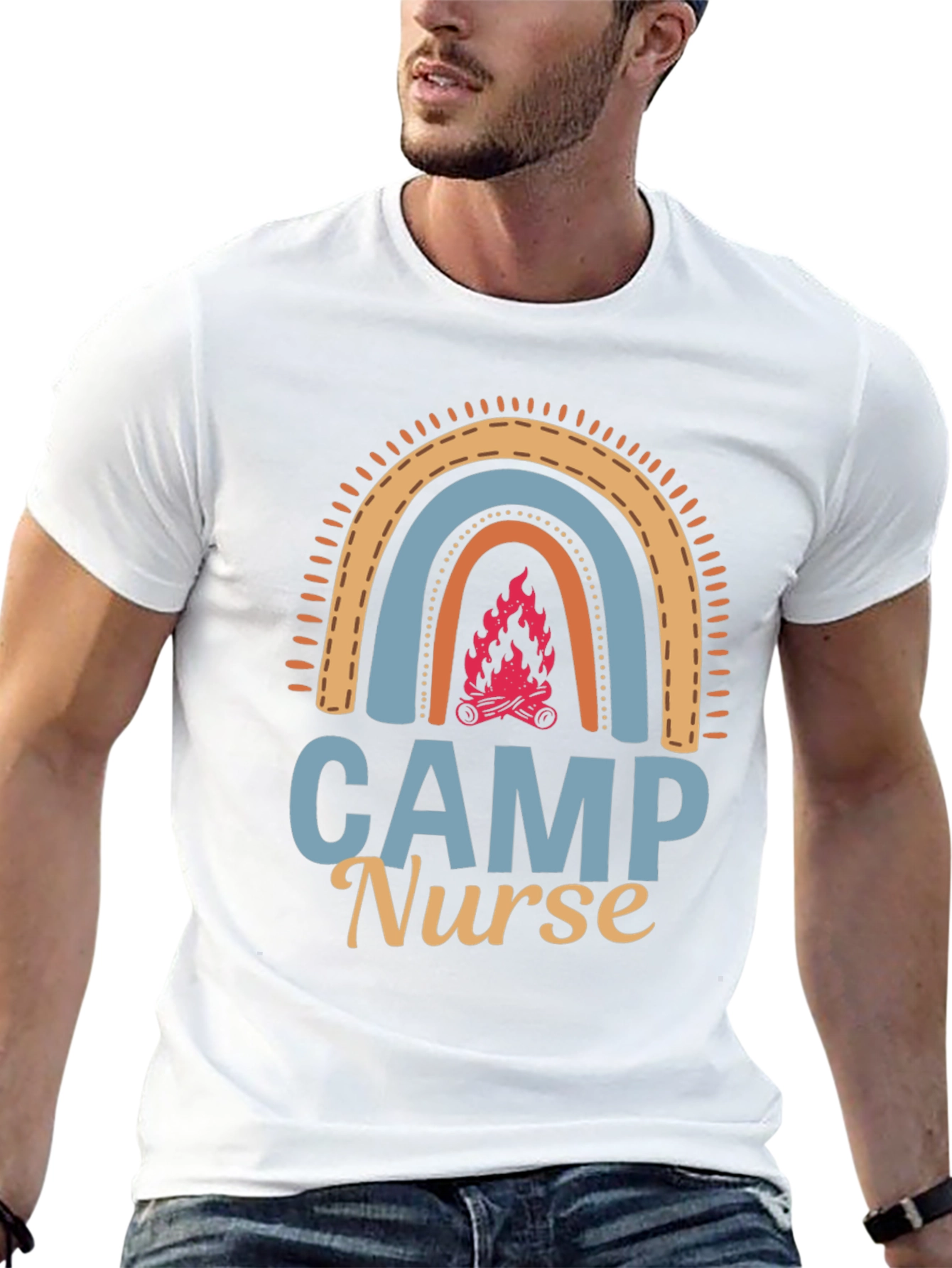 Camp Nurse Rainbow Graphic T-Shirt