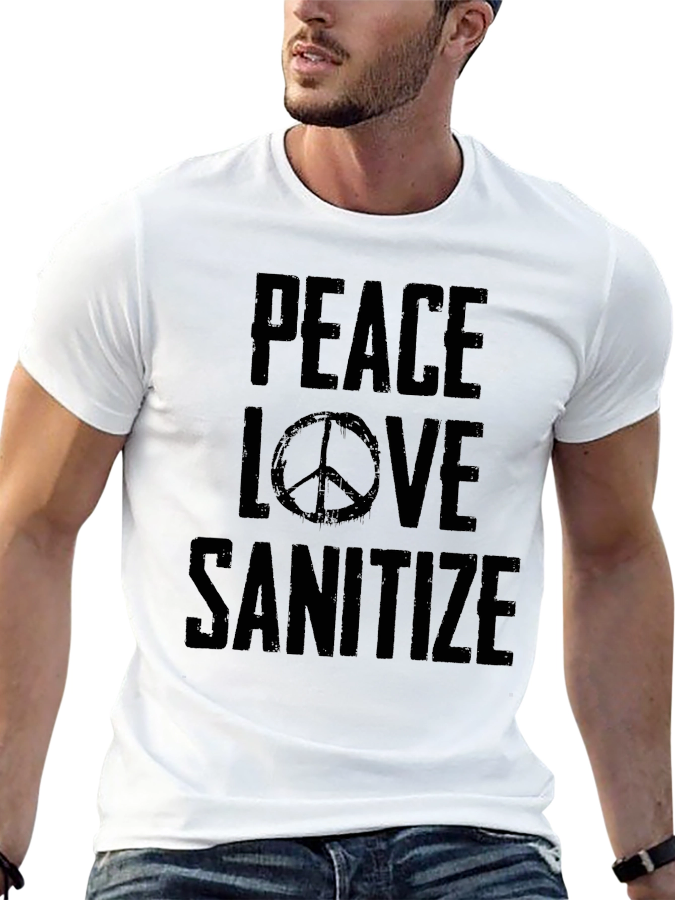 Peace Love Sanitize Black T-Shirt