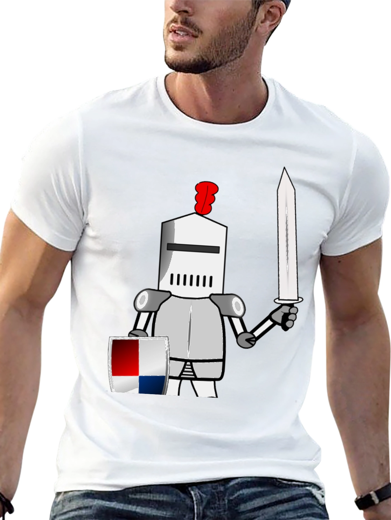 Knight Cartoon Graphic T-Shirt - Unique Design