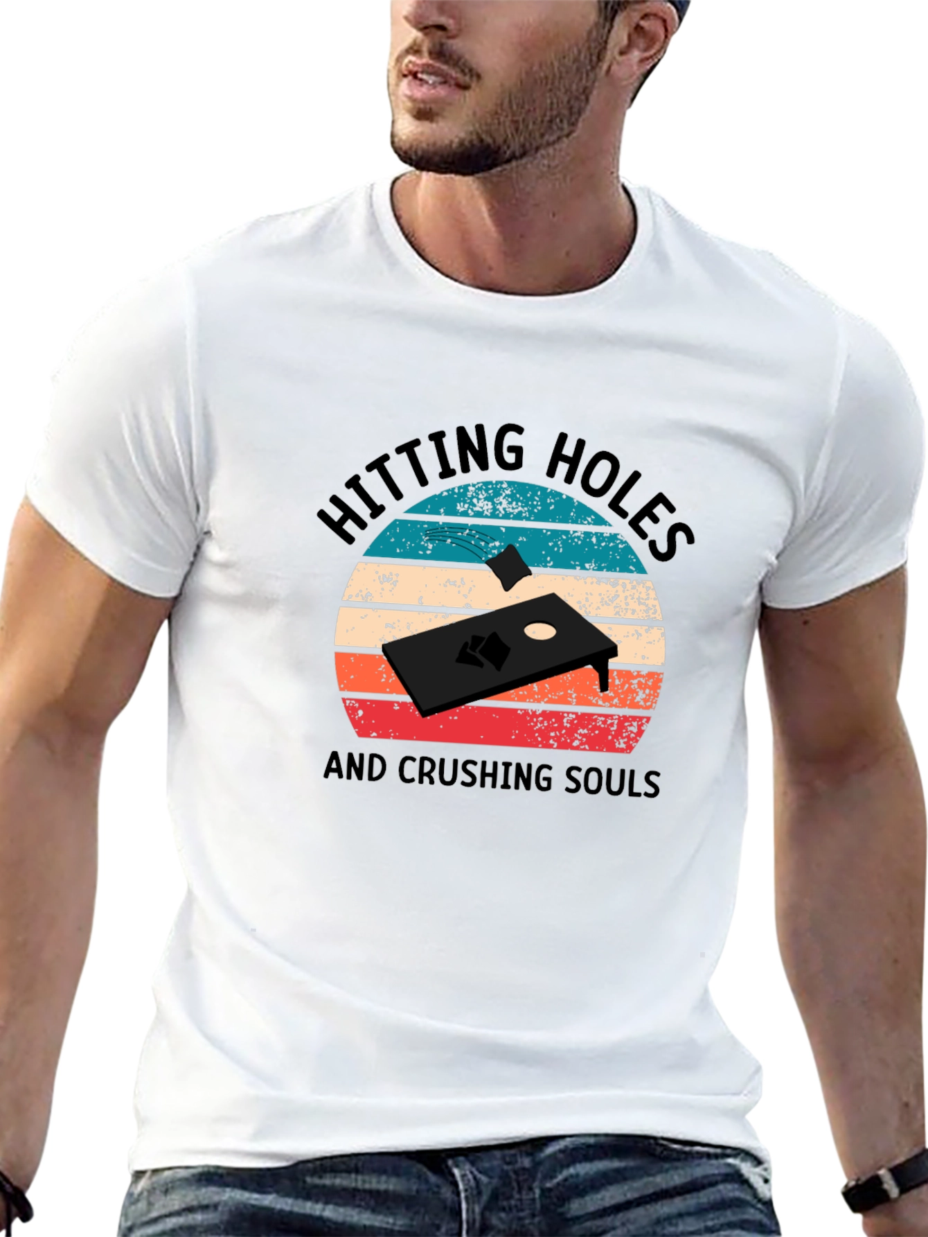 Hitting Holes Cornhole T-Shirt