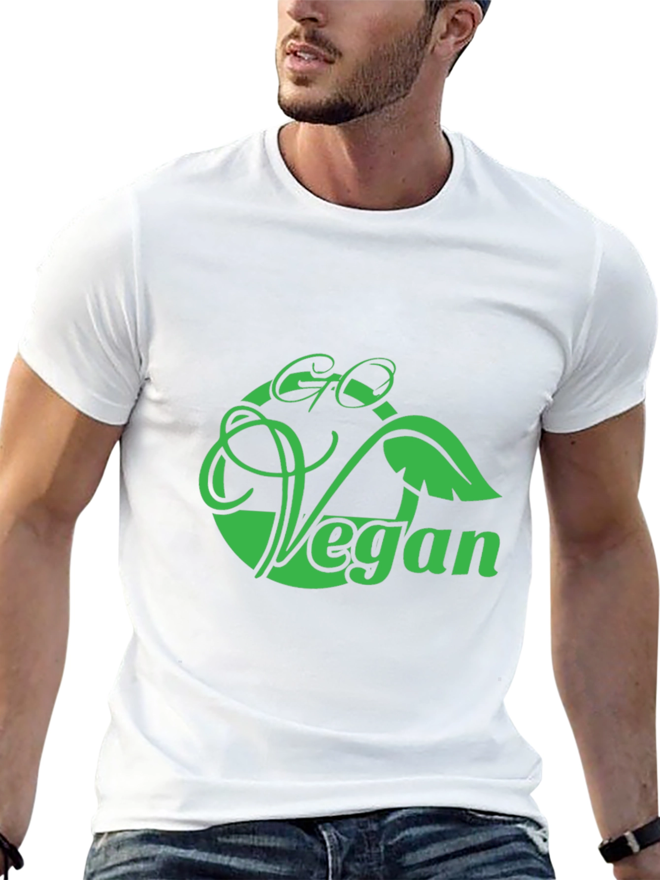 Go Vegan Graphic Tee - Black Cotton Blend T-Shirt