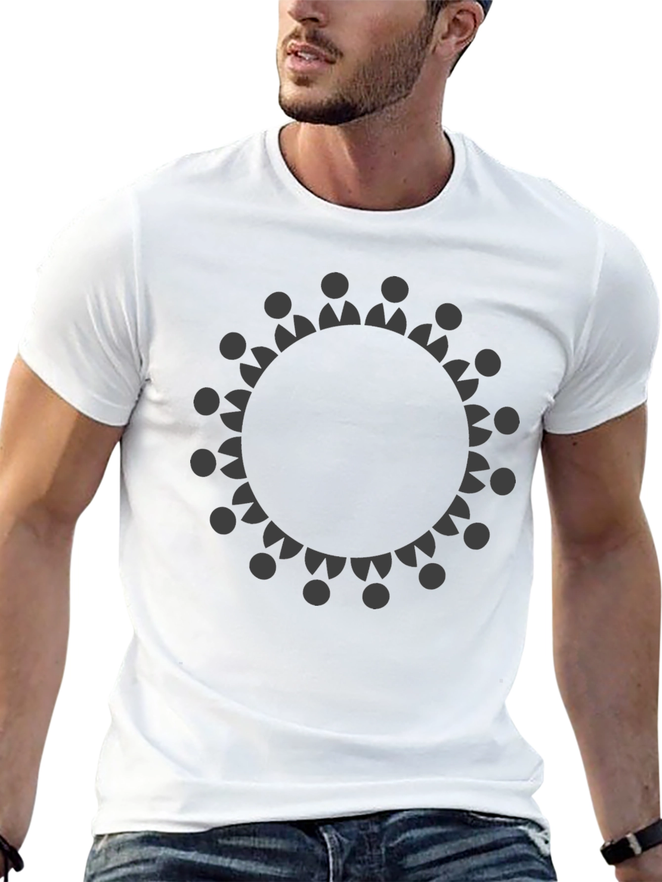 Community Circle Graphic Tee - Black Cotton T-Shirt