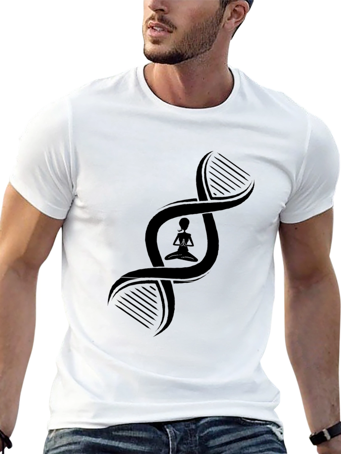 DNA Yoga Pose Black T-Shirt