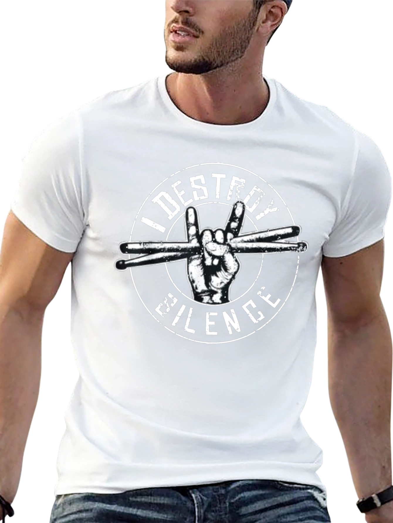 I Destroy Silence Drummer T-Shirt - Rock On!