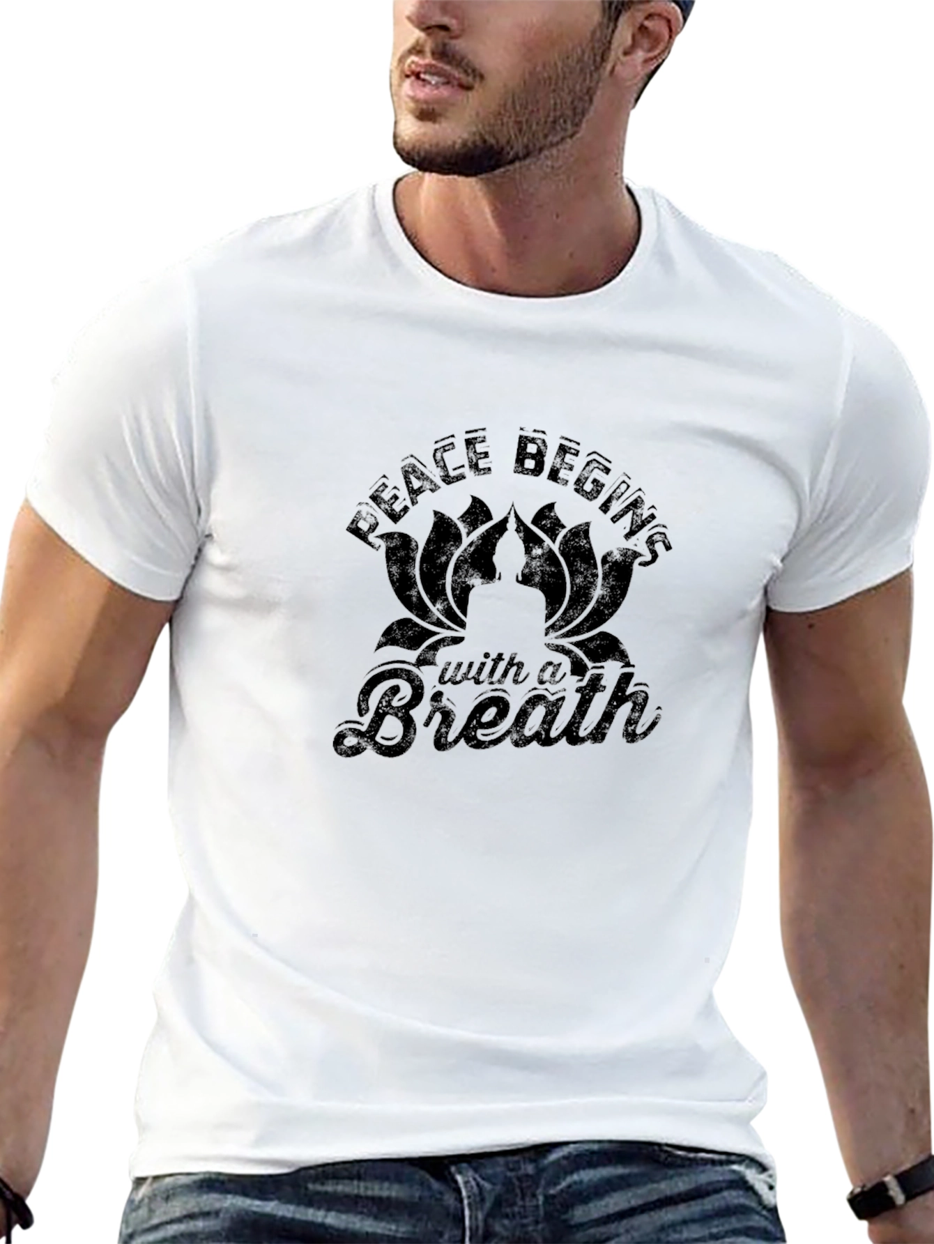 Peace Begins With A Breath Graphic Tee