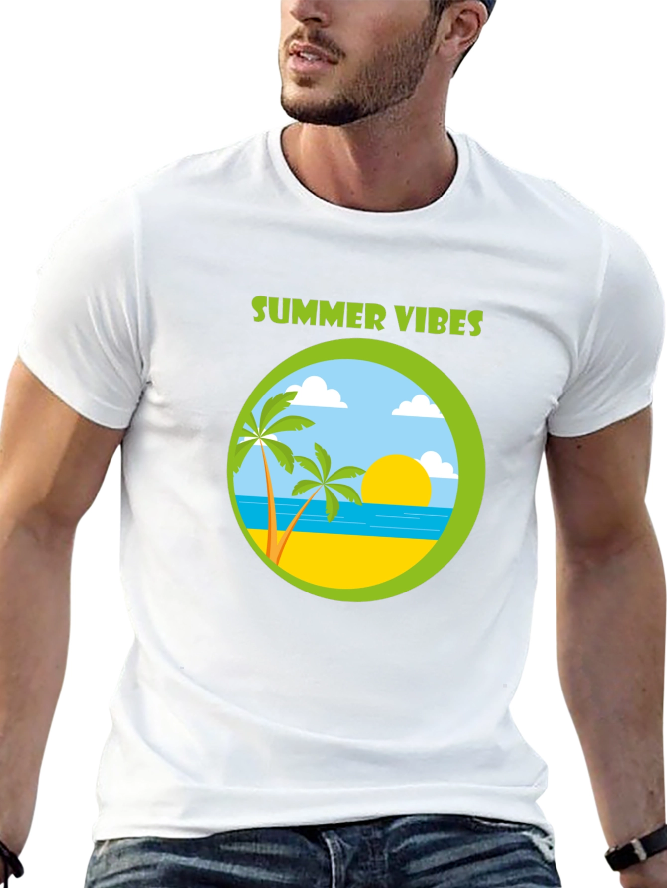Summer Vibes Graphic T-Shirt - Beach Design