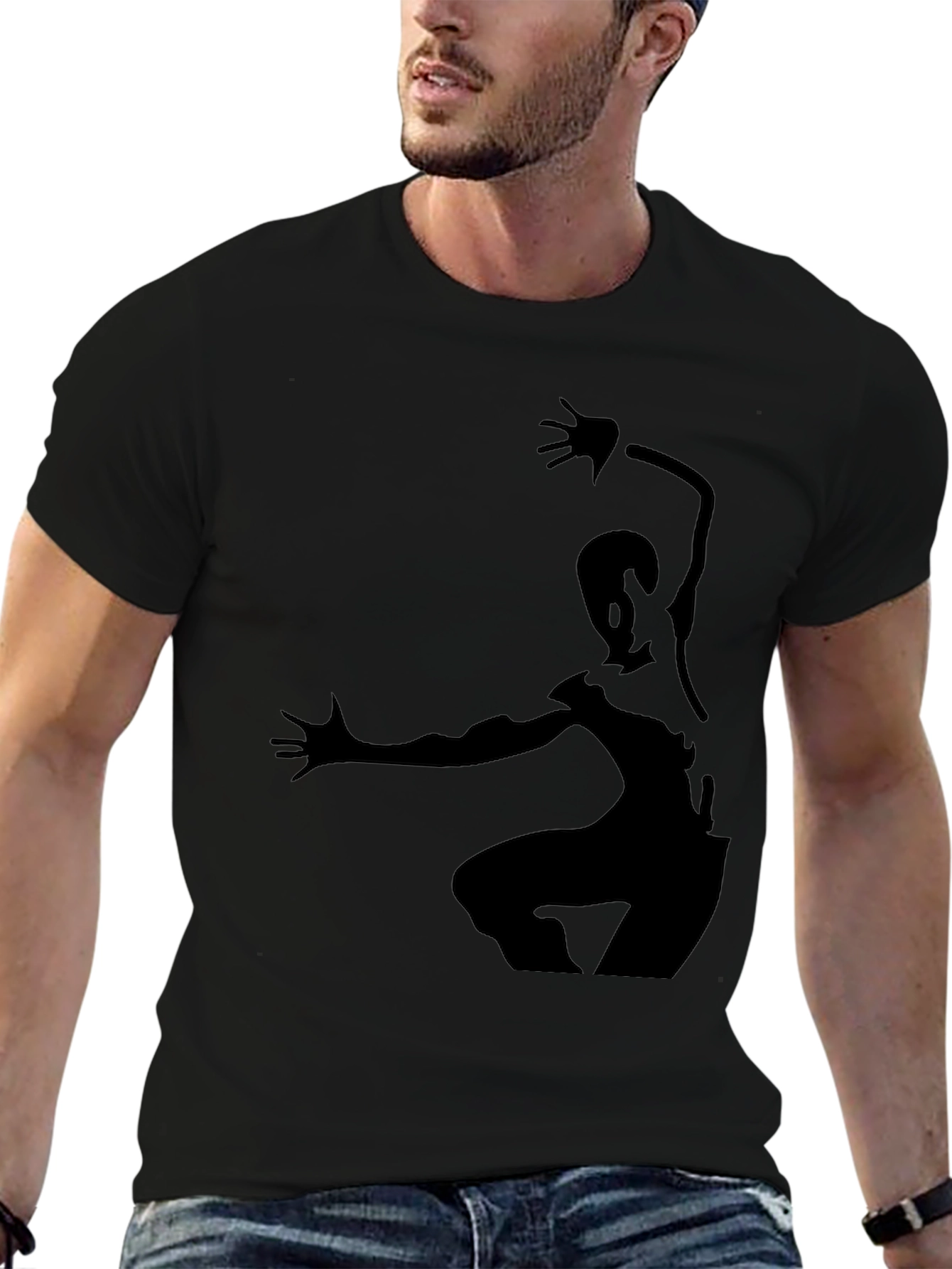Stylish Black Silhouette Graphic T-Shirt