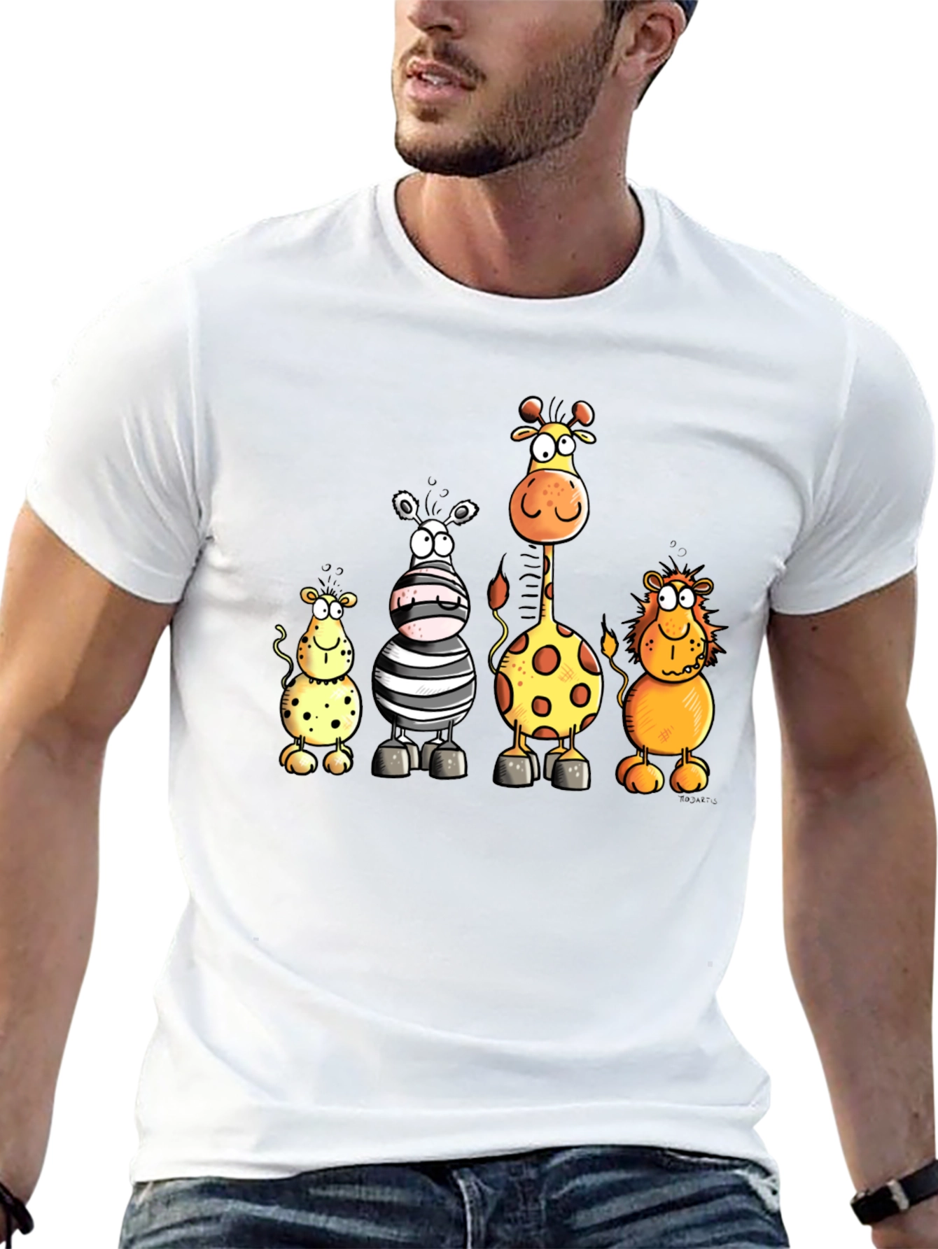 Cartoon Safari Animal T-Shirt - Fun Graphic Tee