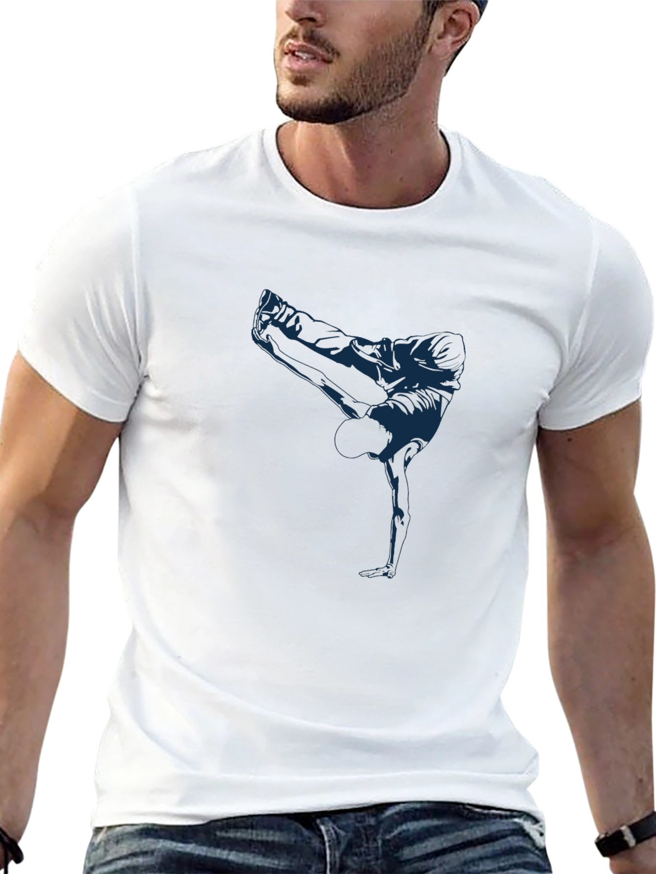 Cool Breakdancer Graphic Black T-Shirt
