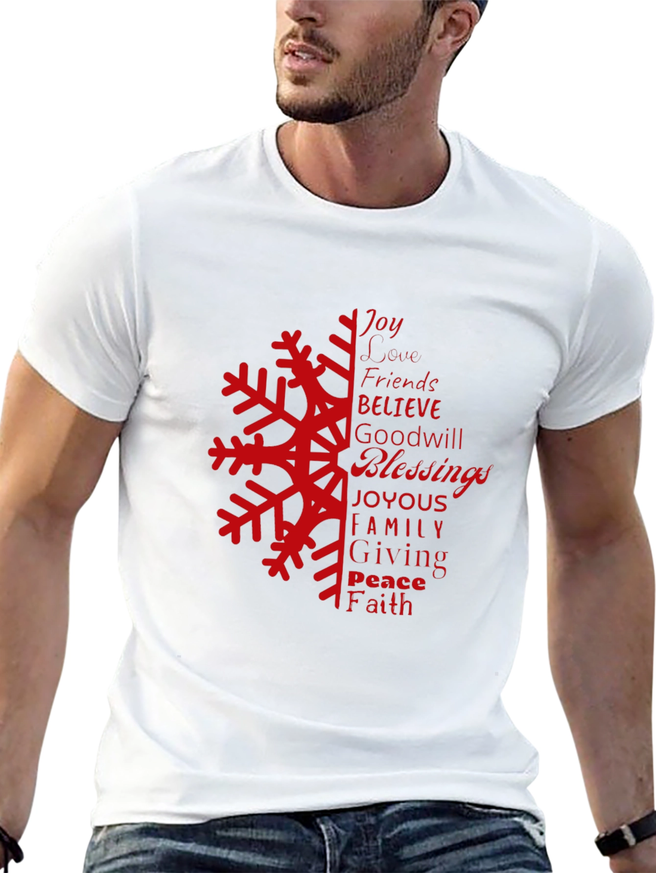 Holiday Snowflake Word Art Graphic Tee