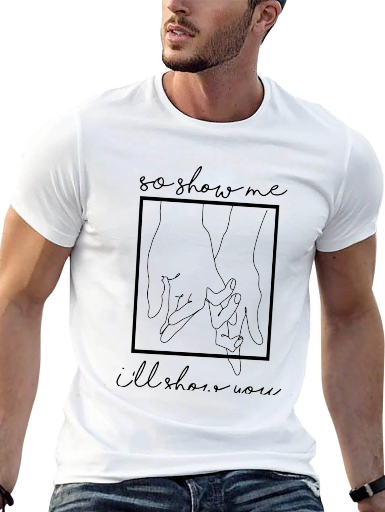 Minimalist So Show Me Graphic Black T-Shirt