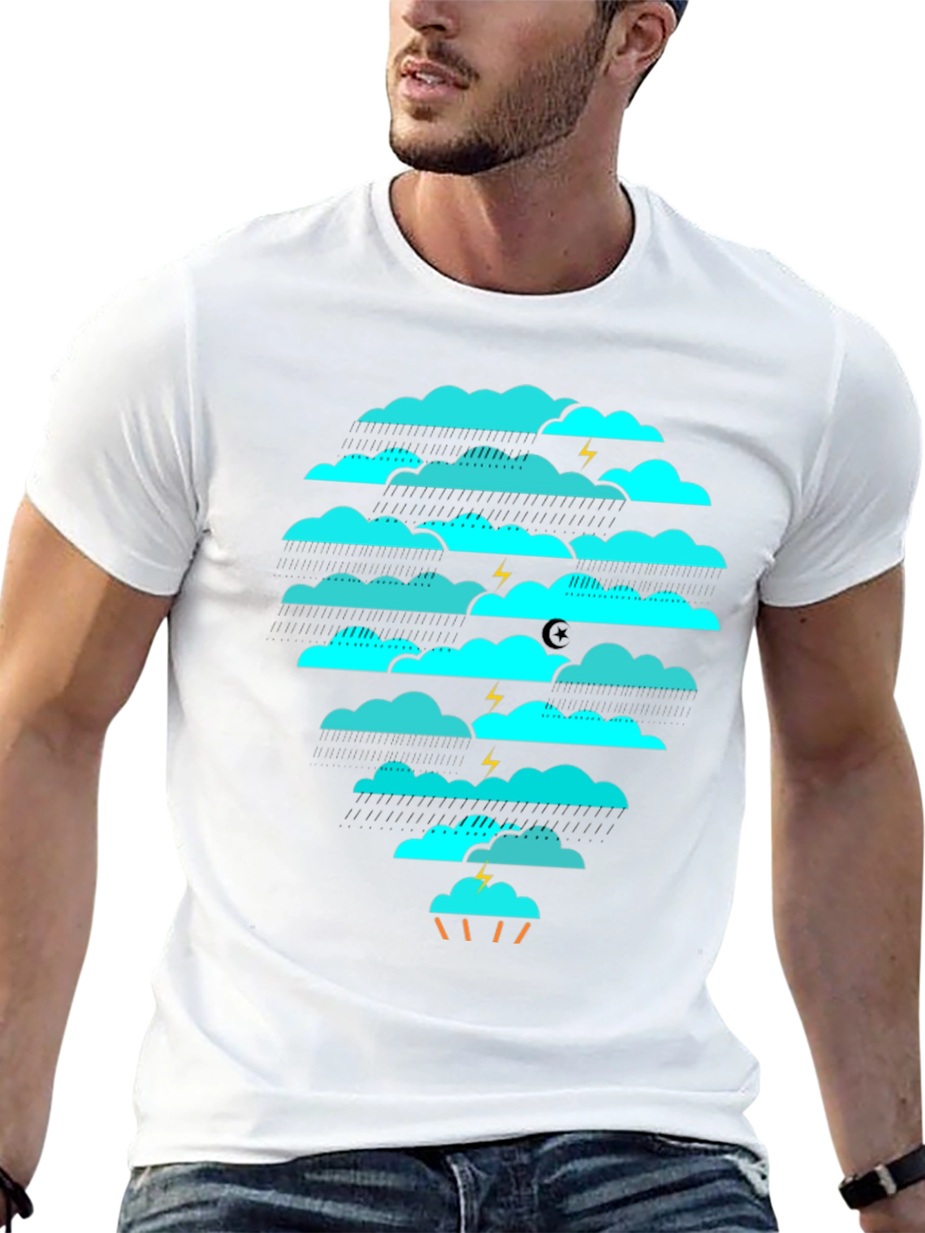 Stylish Cloud Graphic T-Shirt