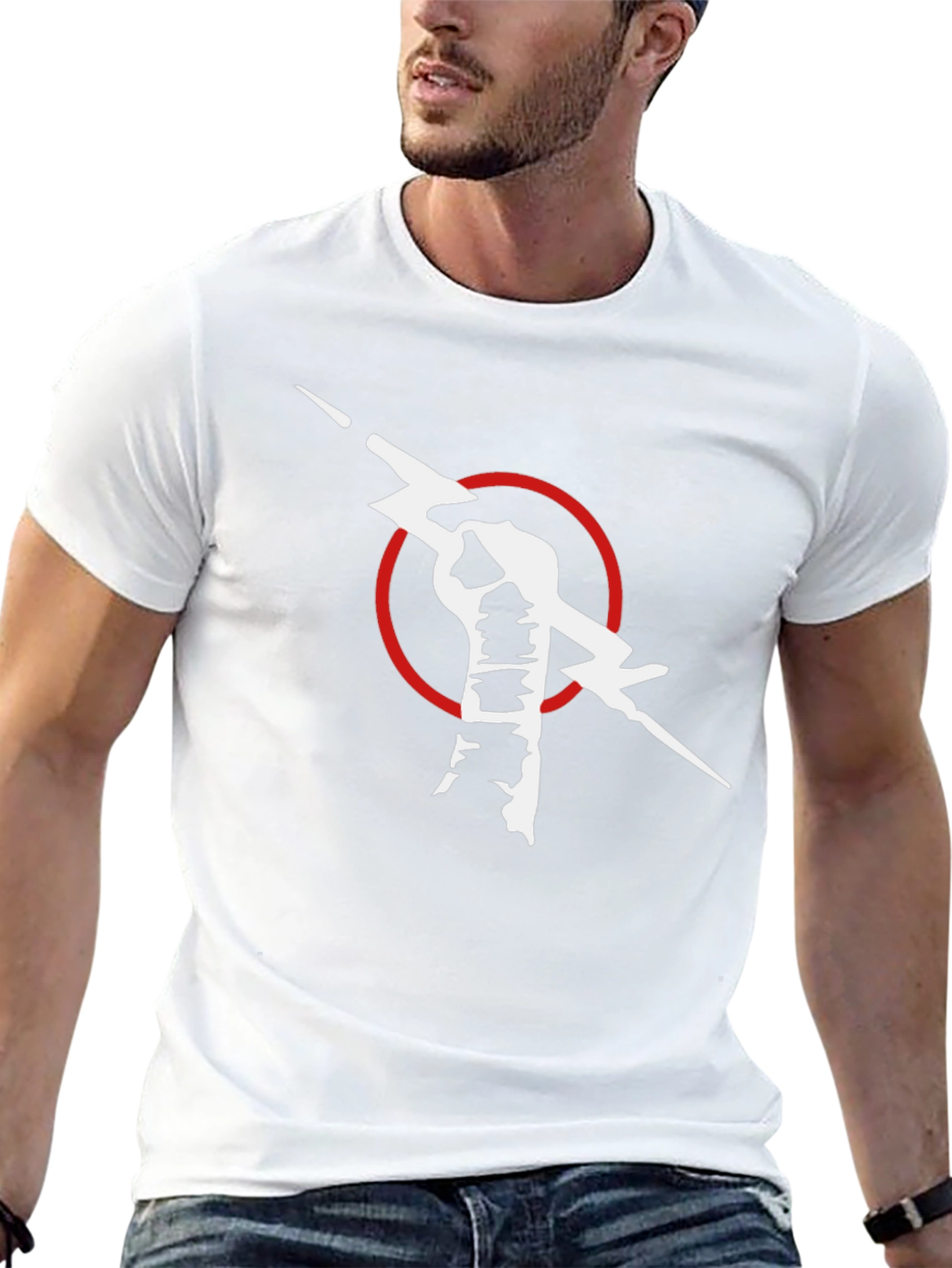 Black T-Shirt with Fist & Lightning Bolt Graphic