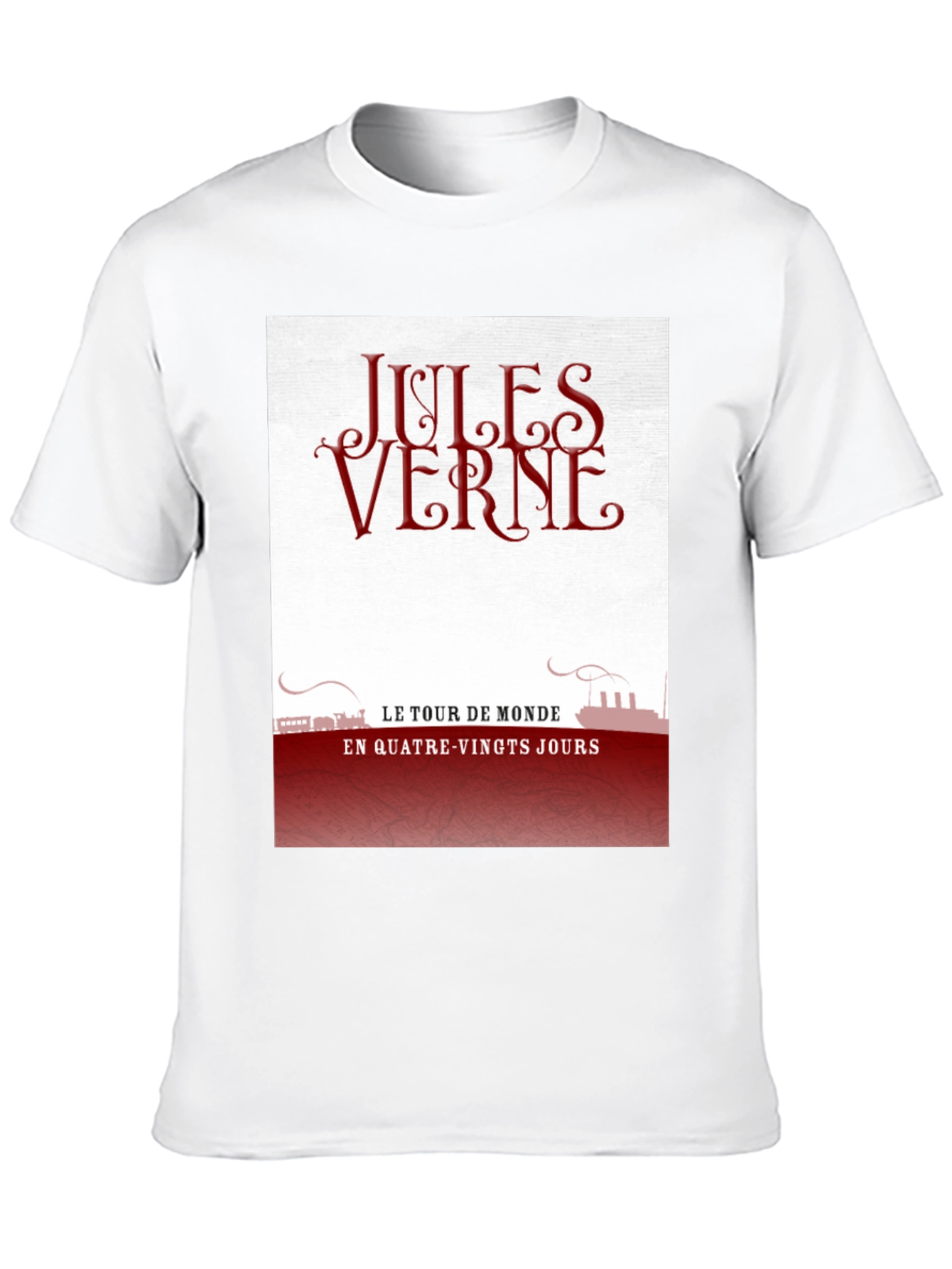 Jules Verne Around the World Novel T-Shirt