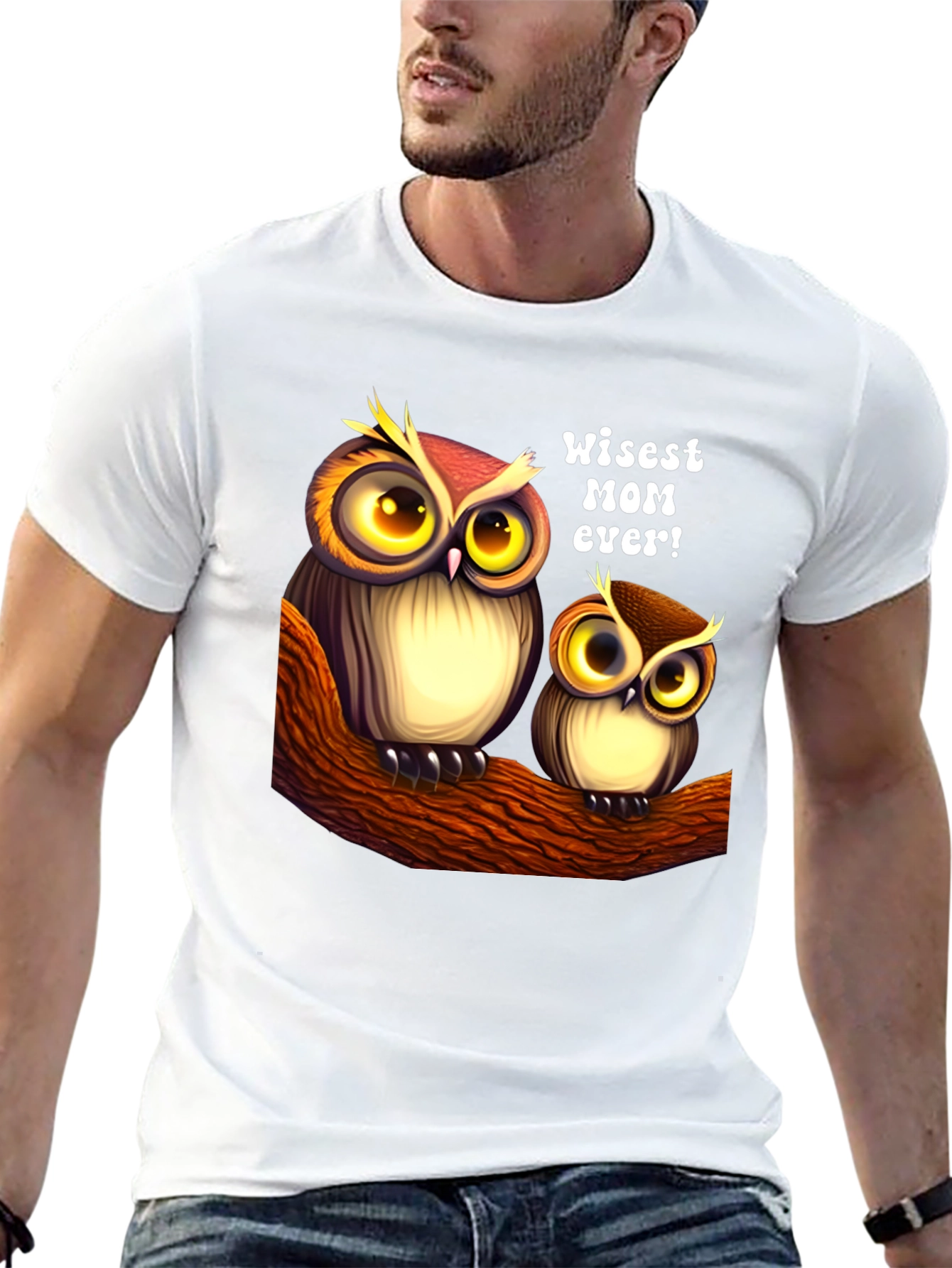 Wise Mom Owl Graphic T-Shirt