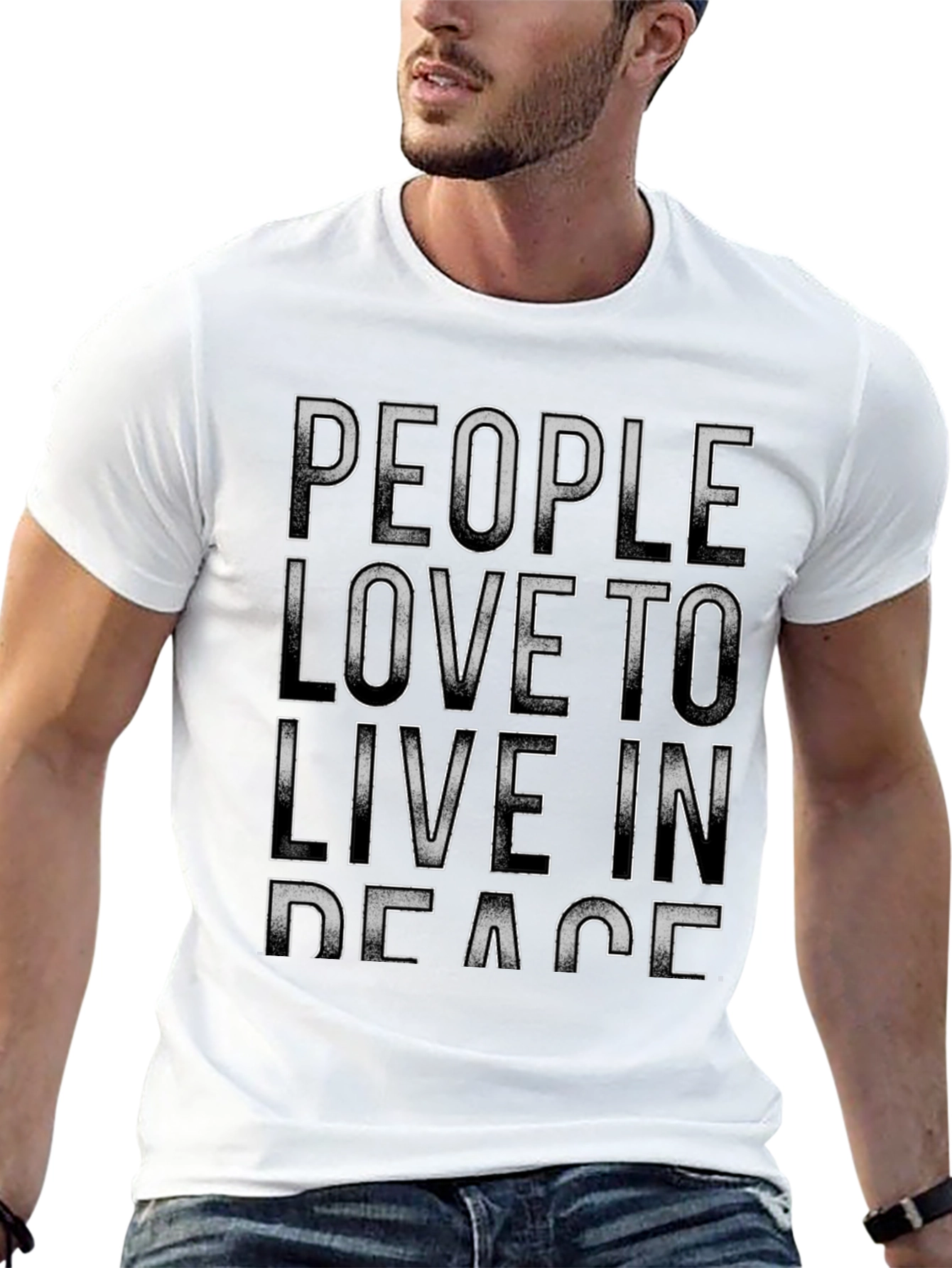 Peace Slogan Graphic Tee - Mens Relaxed Fit