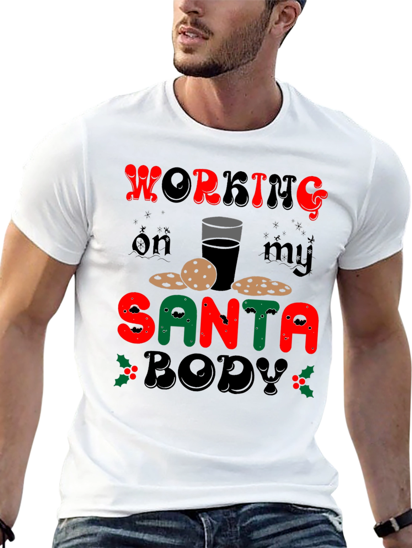 Funny Working On My Santa Body Christmas T-Shirt