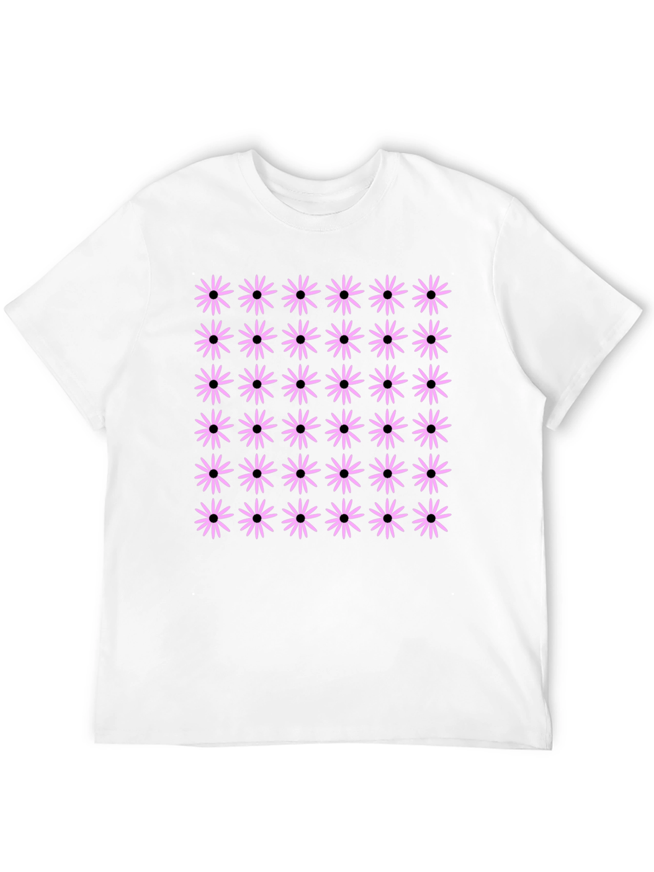 Black Floral Pattern T-Shirt