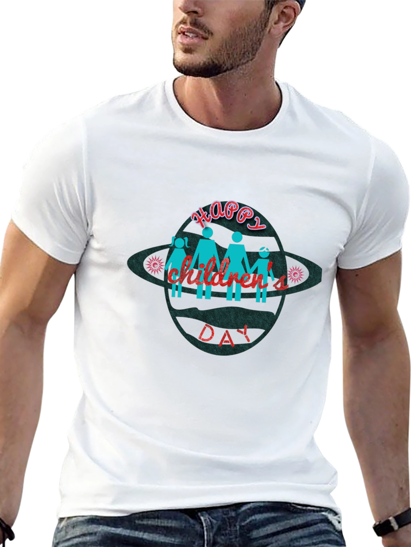 Happy Childrens Day Black T-Shirt