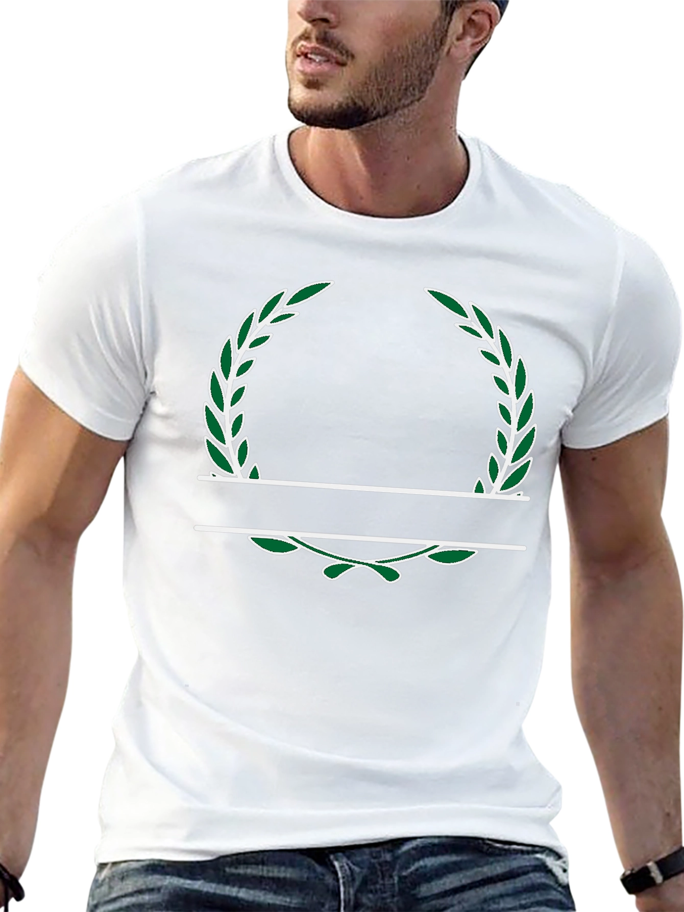 Personalized Laurel Wreath Black T-Shirt