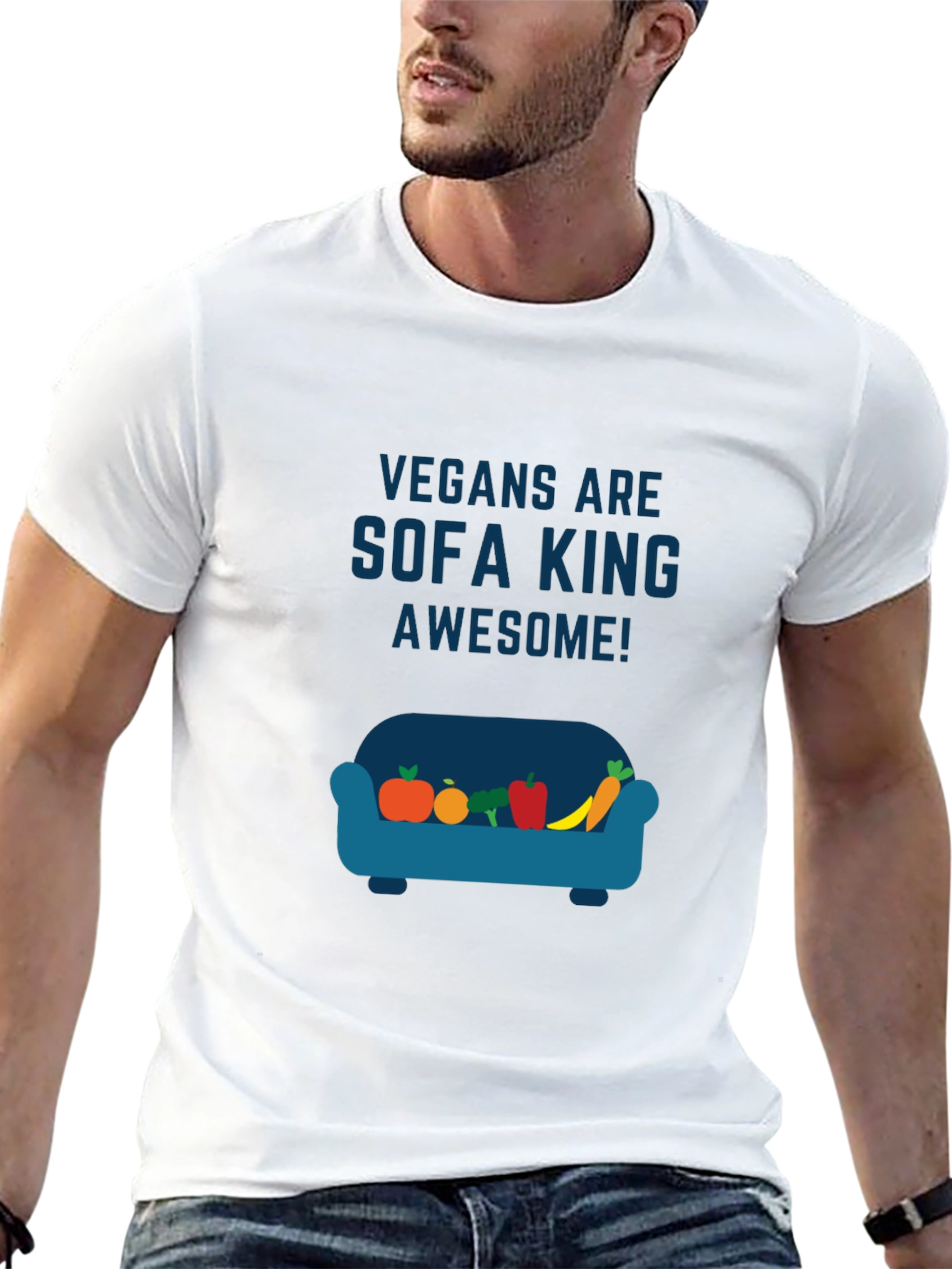 Vegan Sofa King Awesome Graphic T-Shirt