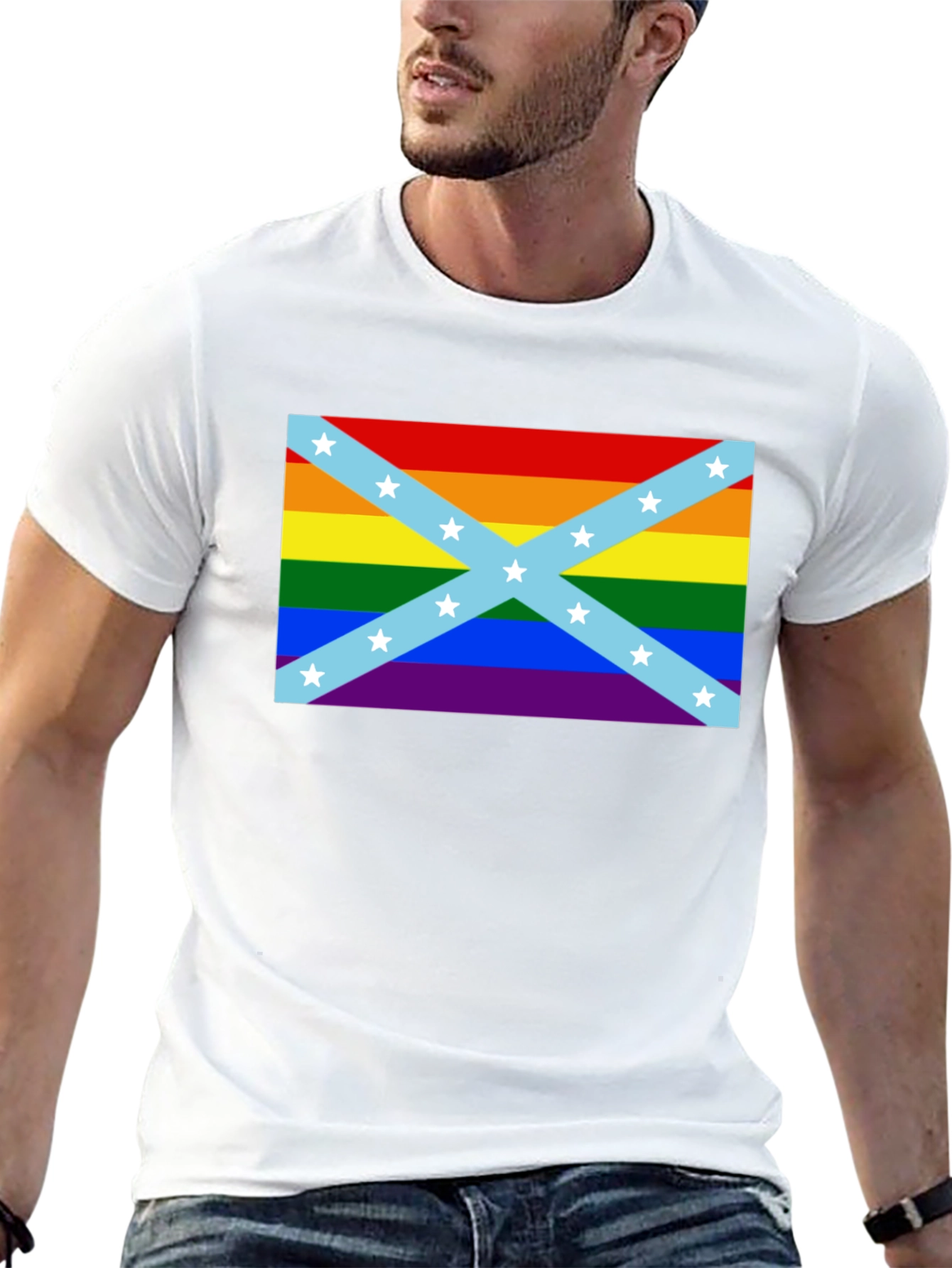 LGBT Confederate Flag T-Shirt - Rainbow Rebel Pride