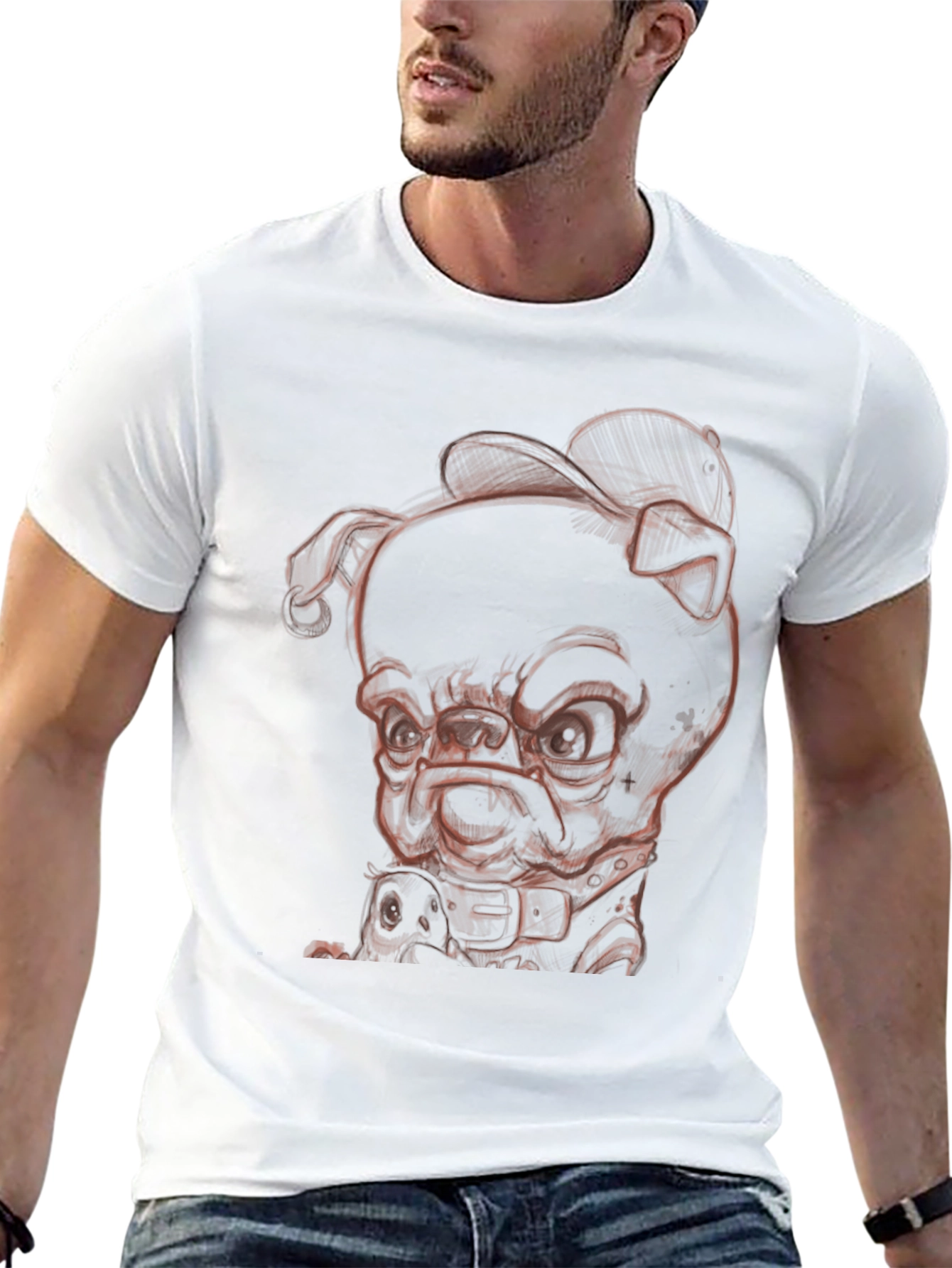 Cool Dog Graphic Tee - Black Cotton Blend