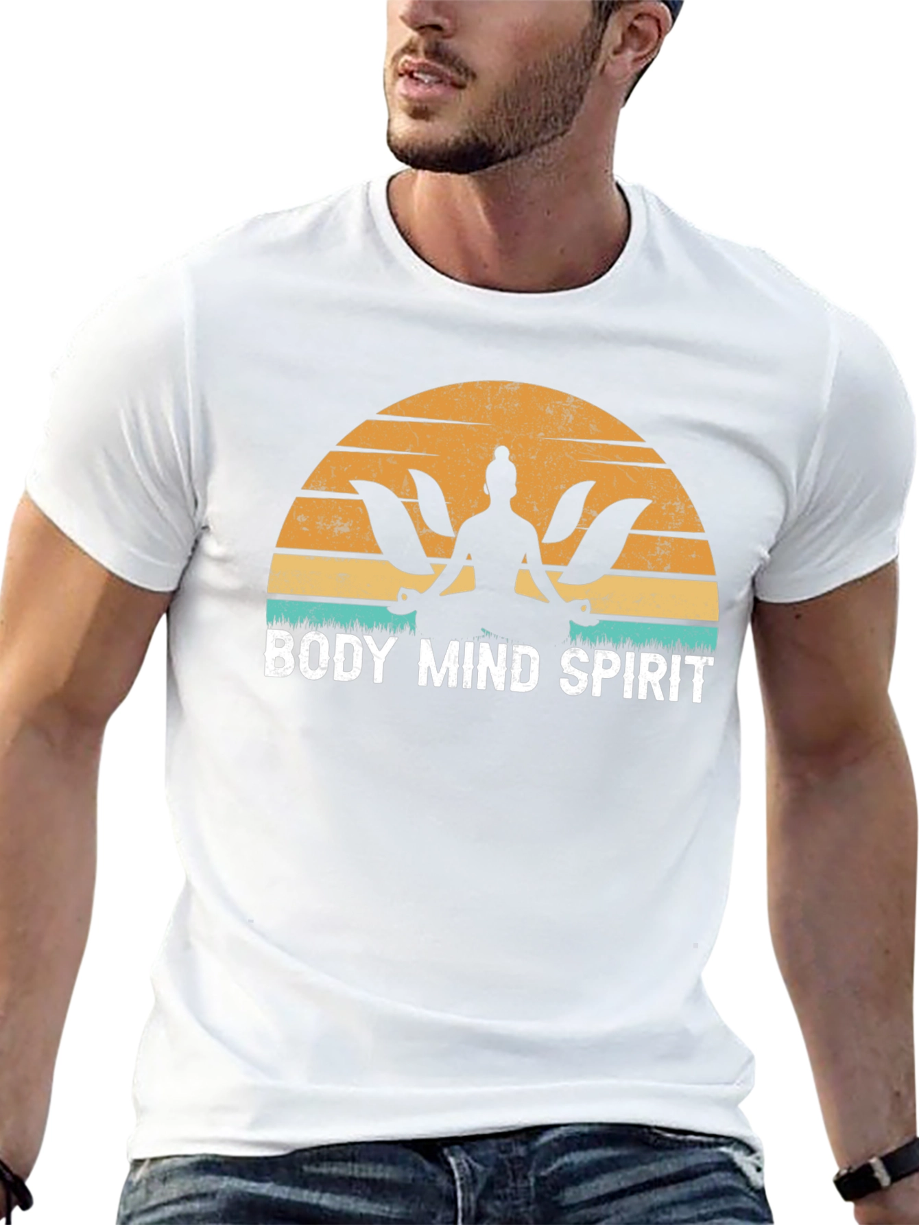 Body Mind Spirit Yoga Black T-Shirt