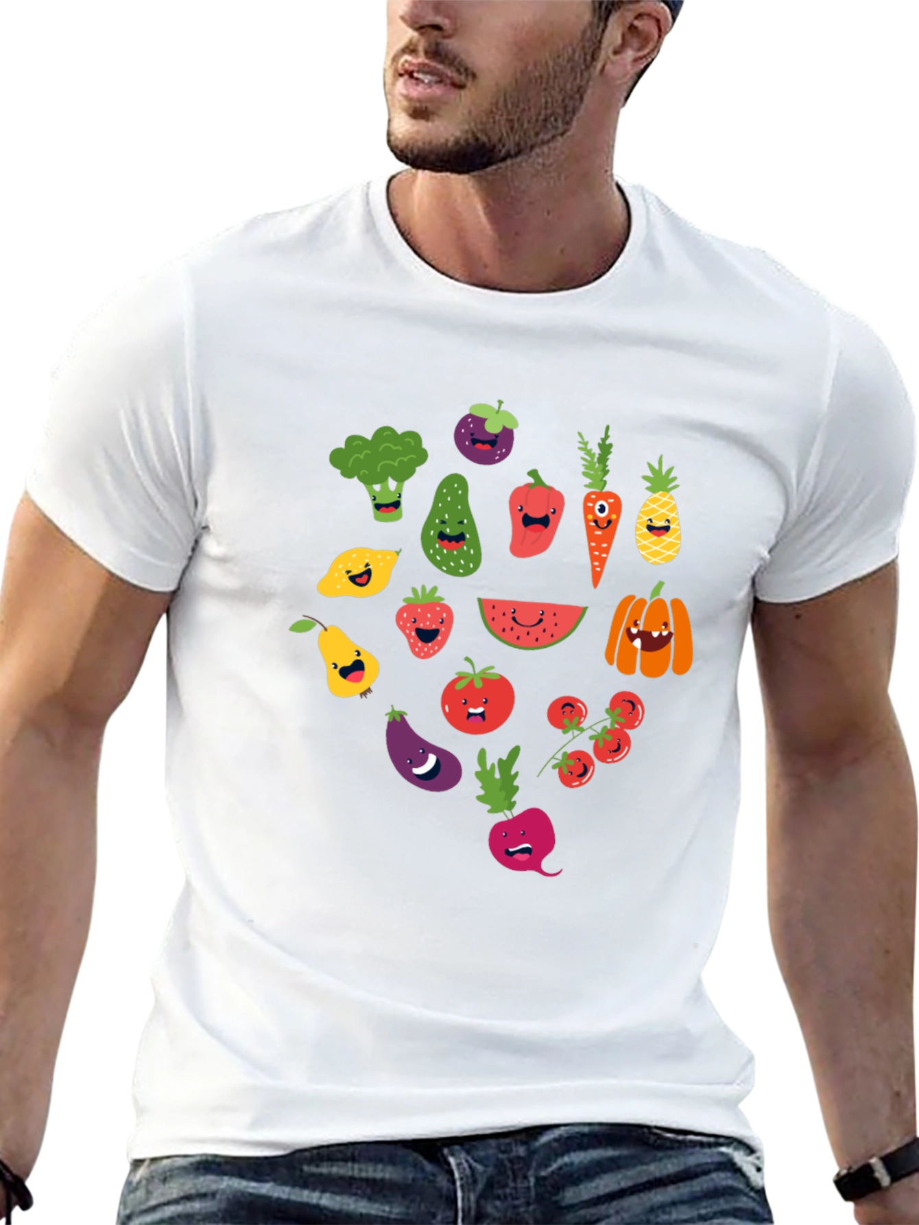 Funny Fruits and Veggies Graphic T-Shirt